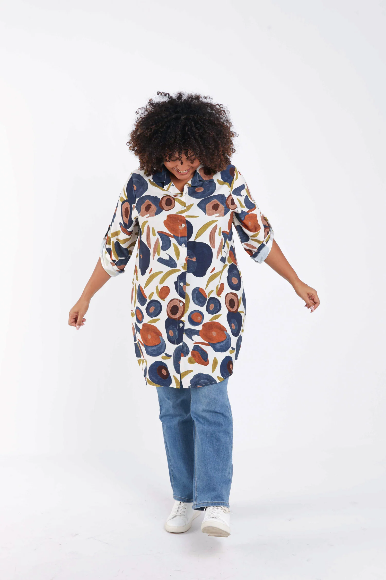Chemise longue en viscose imprimé coquelicots - Image 7