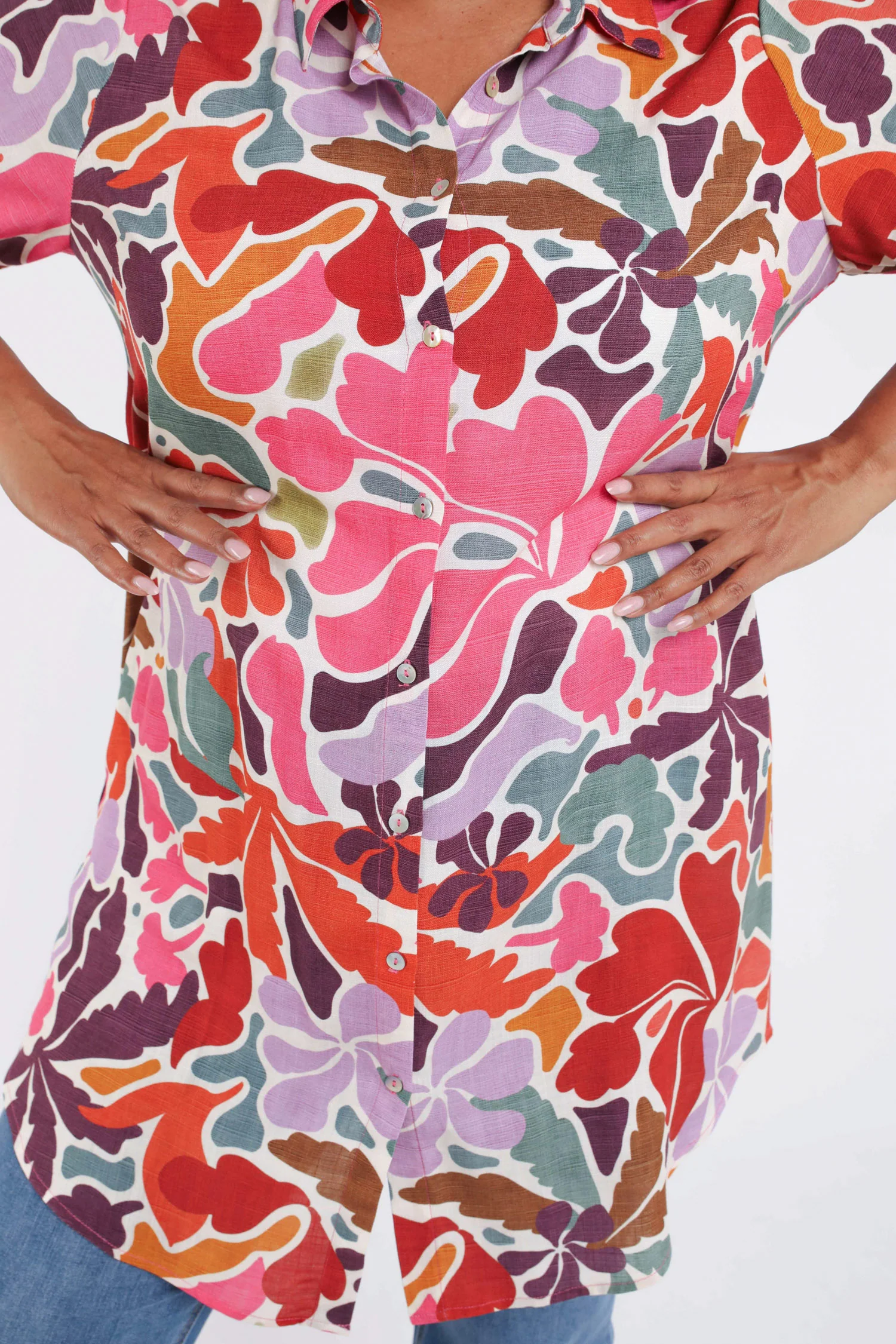 Chemise longue en viscose imprimé floral - Image 5