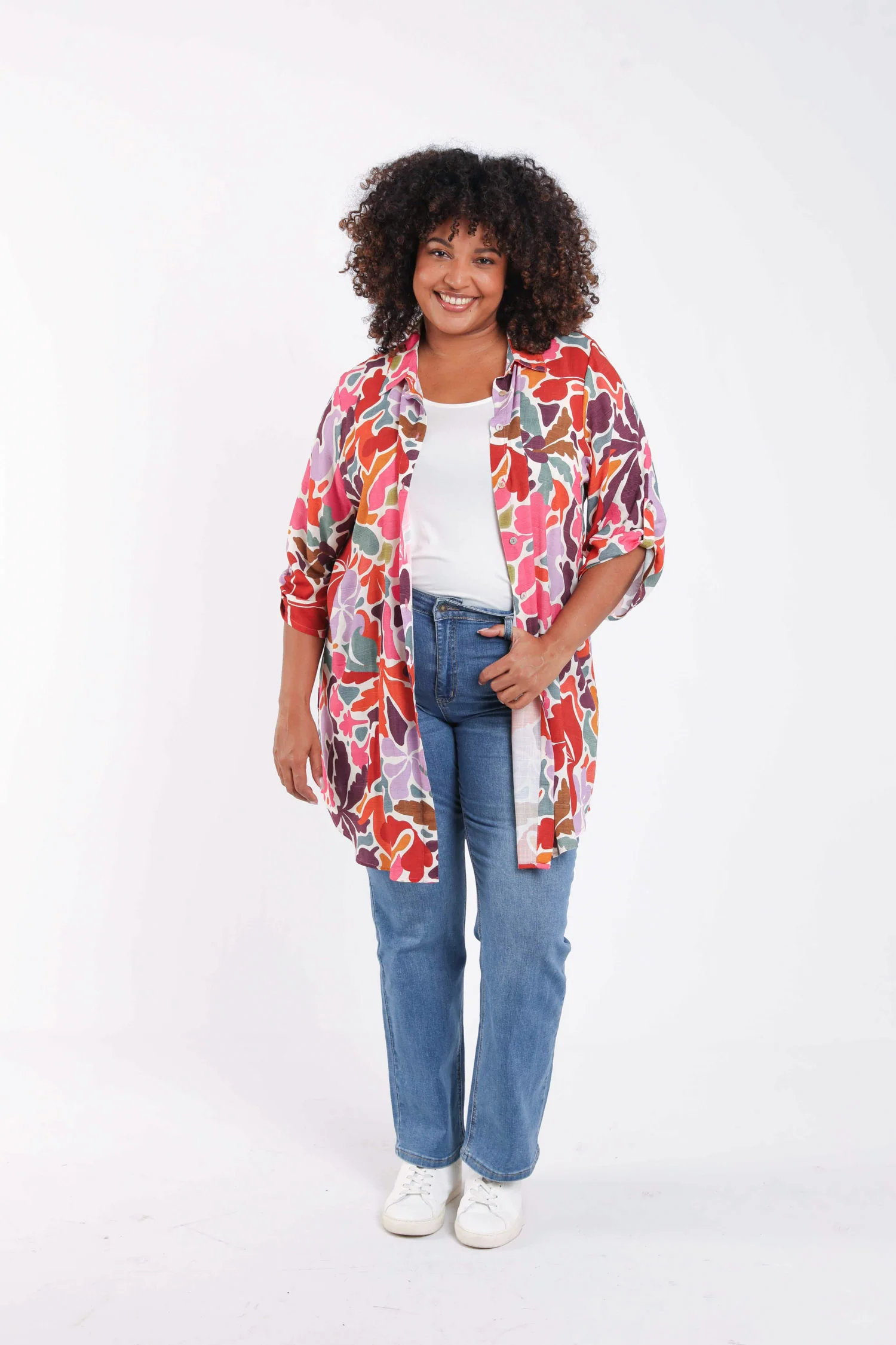 Chemise longue en viscose imprimé floral - Image 9