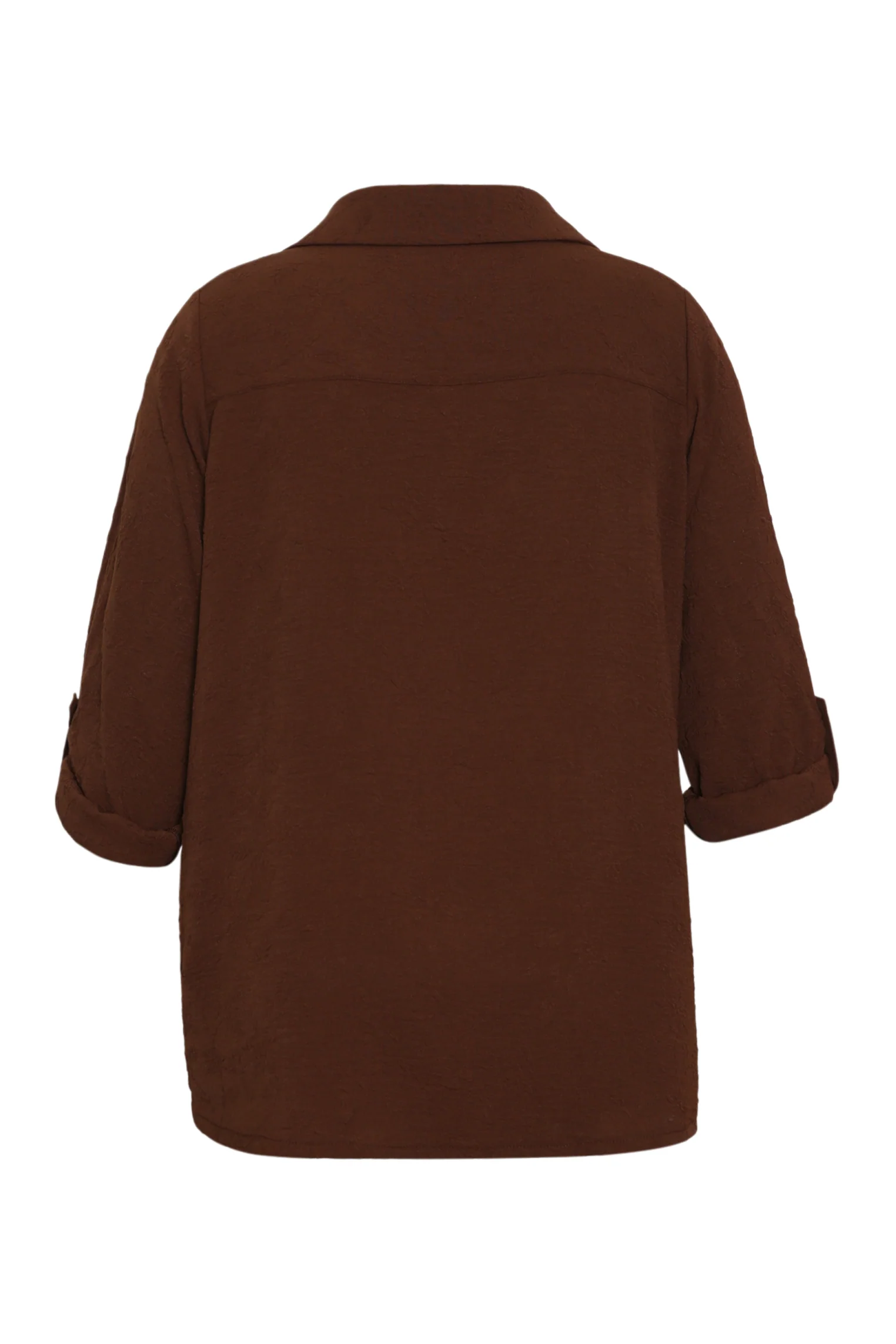 Chemise unie avec motif fleurs en relief - Image 9