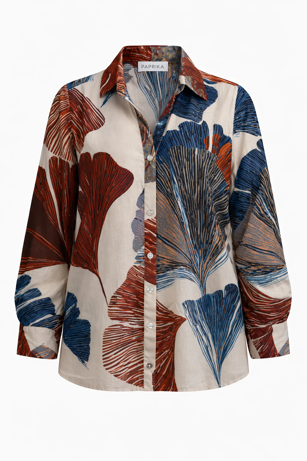 Chemisier en coton imprimé ginkgo