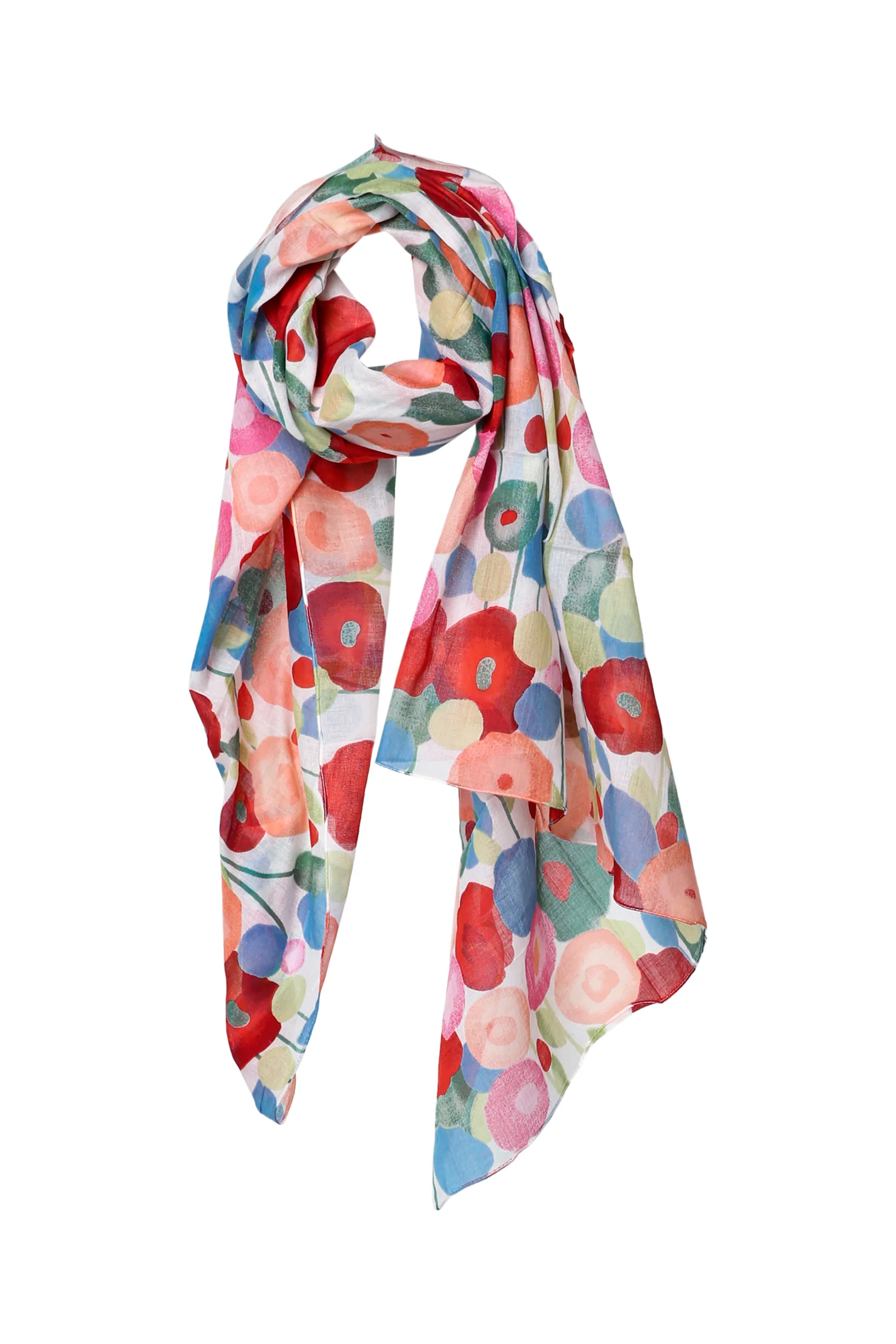 Foulard en coton imprimé pivoines