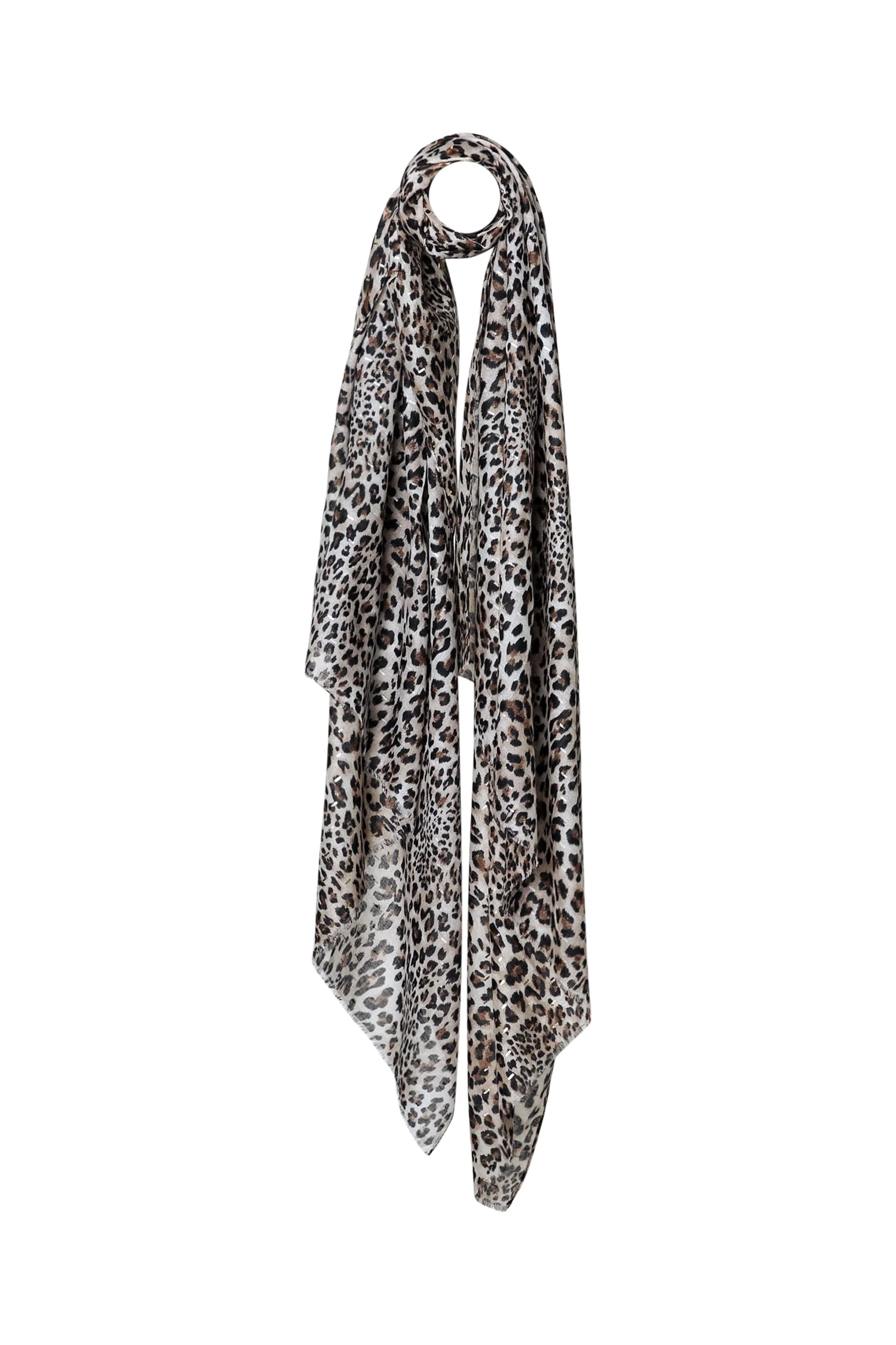 Foulard en viscose imprimé léopard avec foil