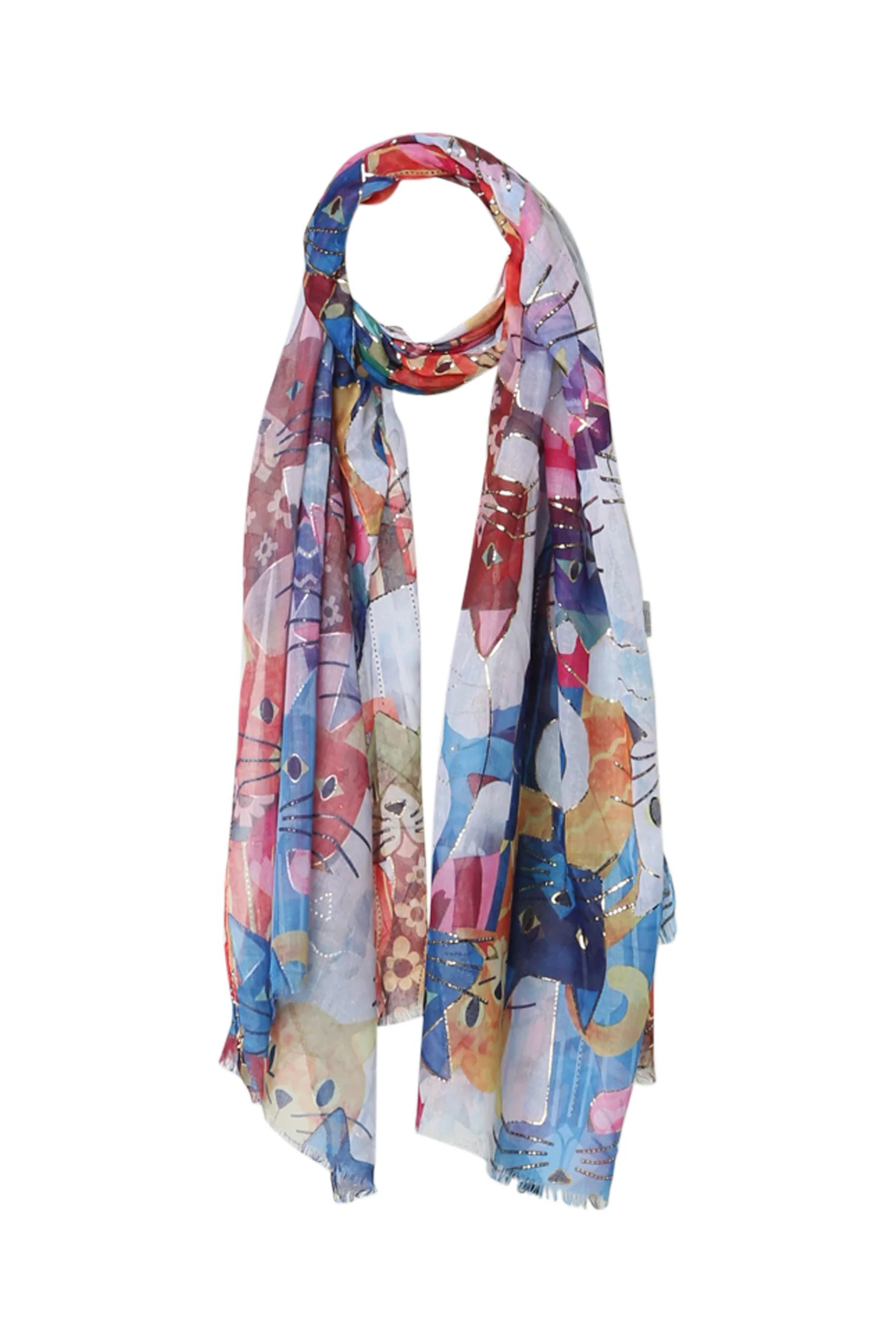 Foulard imprimé chats