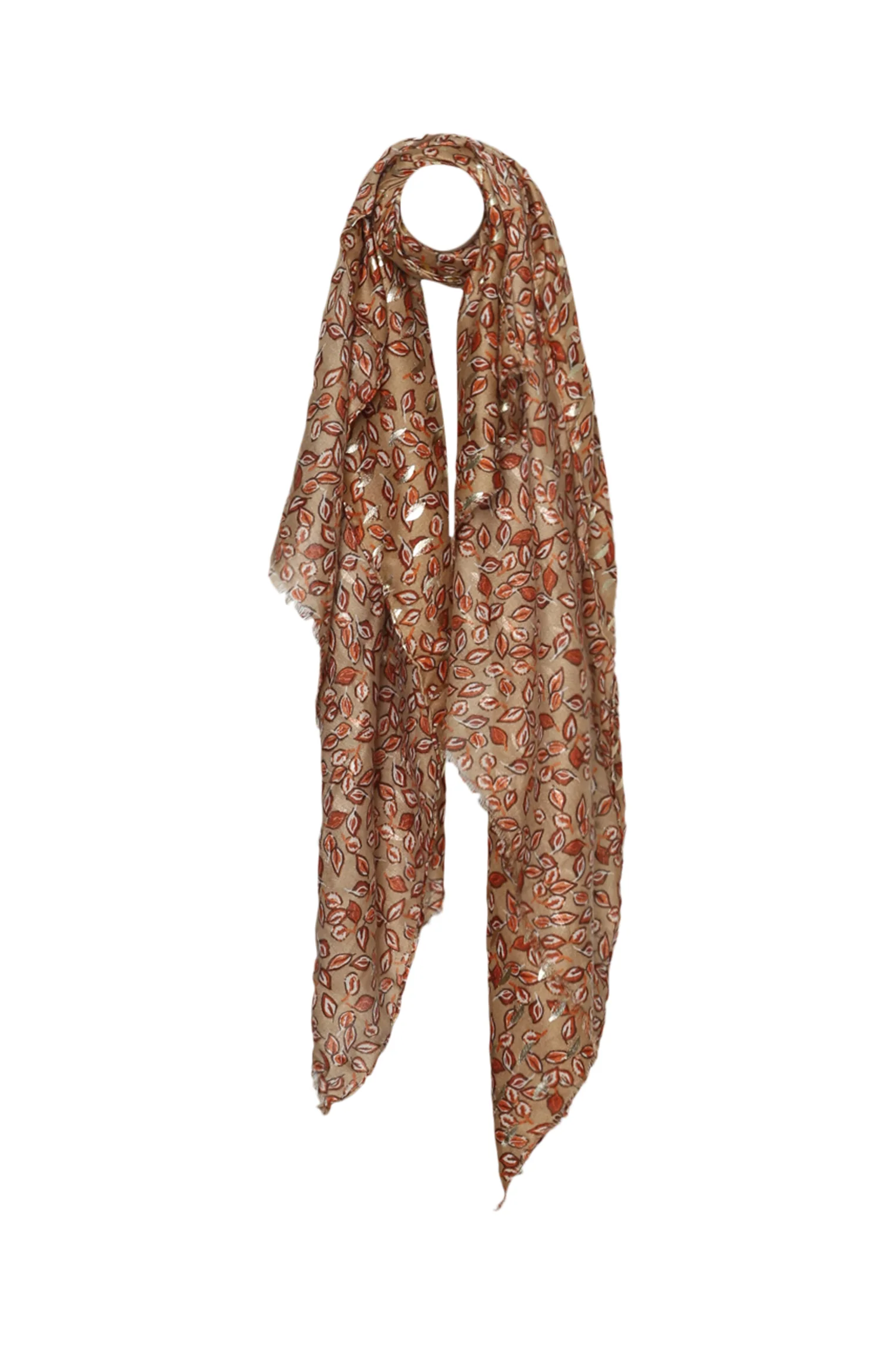 Foulard imprimé feuilles avec foil