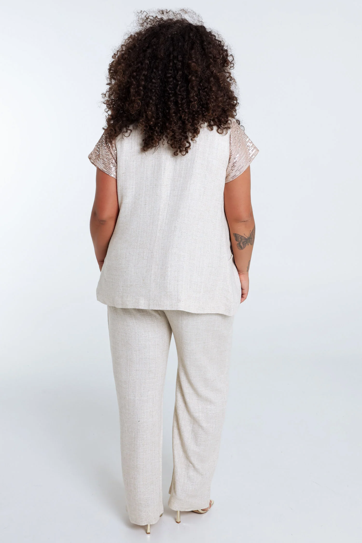 Gilet en viscose et lin avec lurex - Image 2