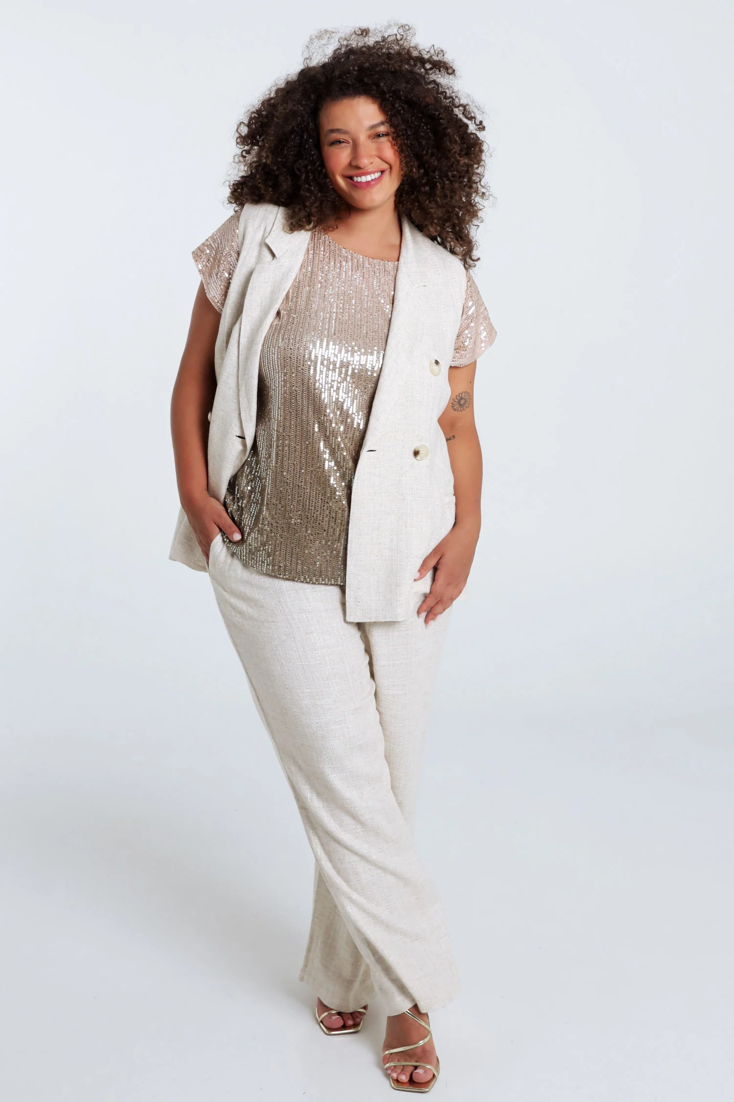 Gilet en viscose et lin avec lurex - Image 7
