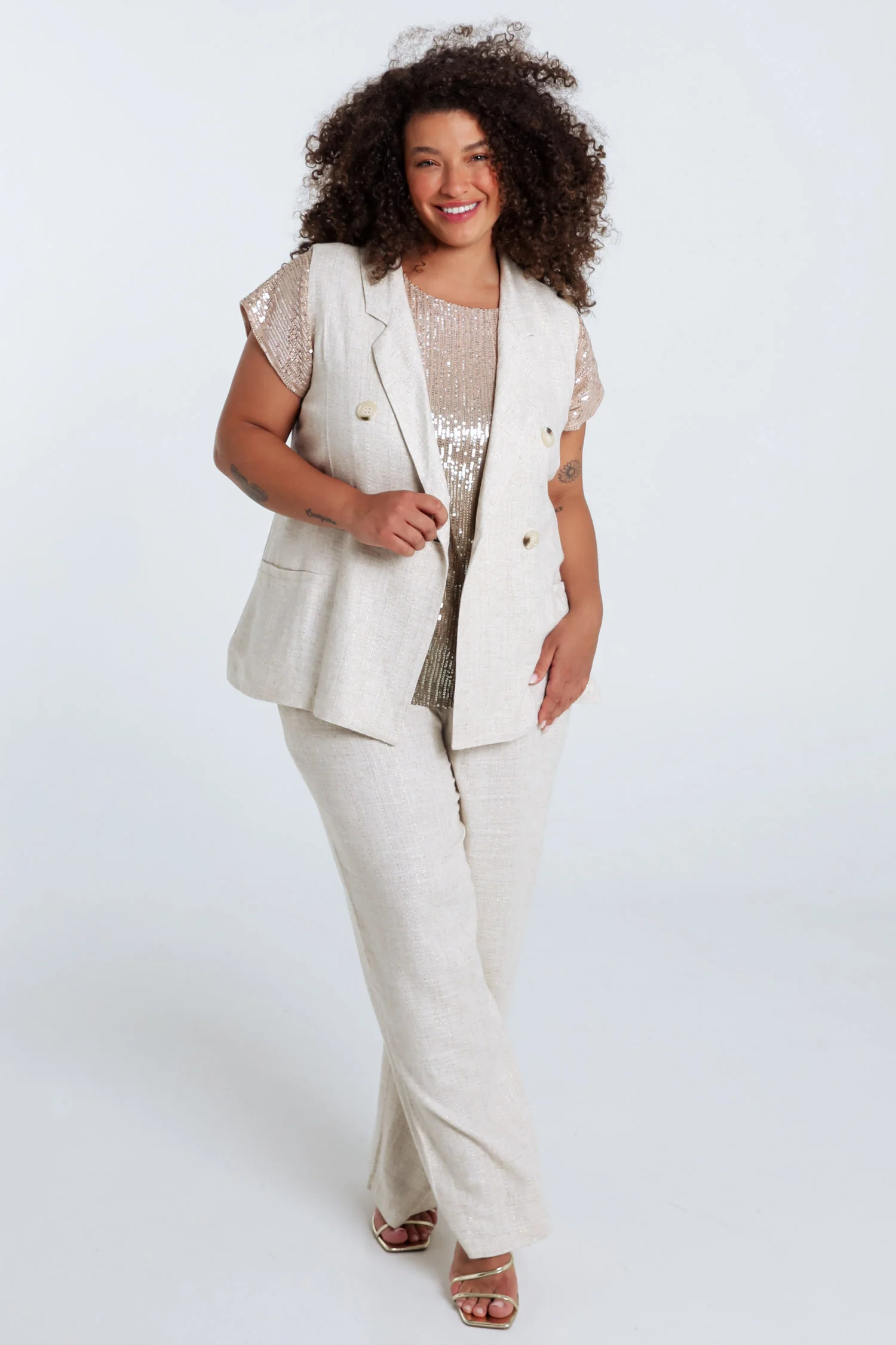 Gilet en viscose et lin avec lurex - Image 9