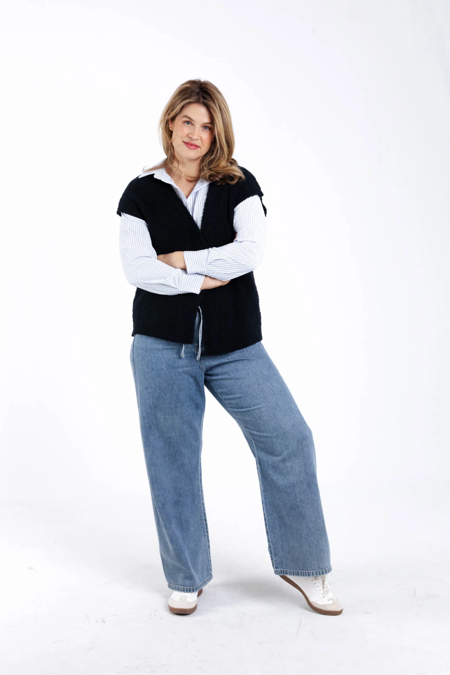 Gilet sans manches maille bouclette uni - Image 7
