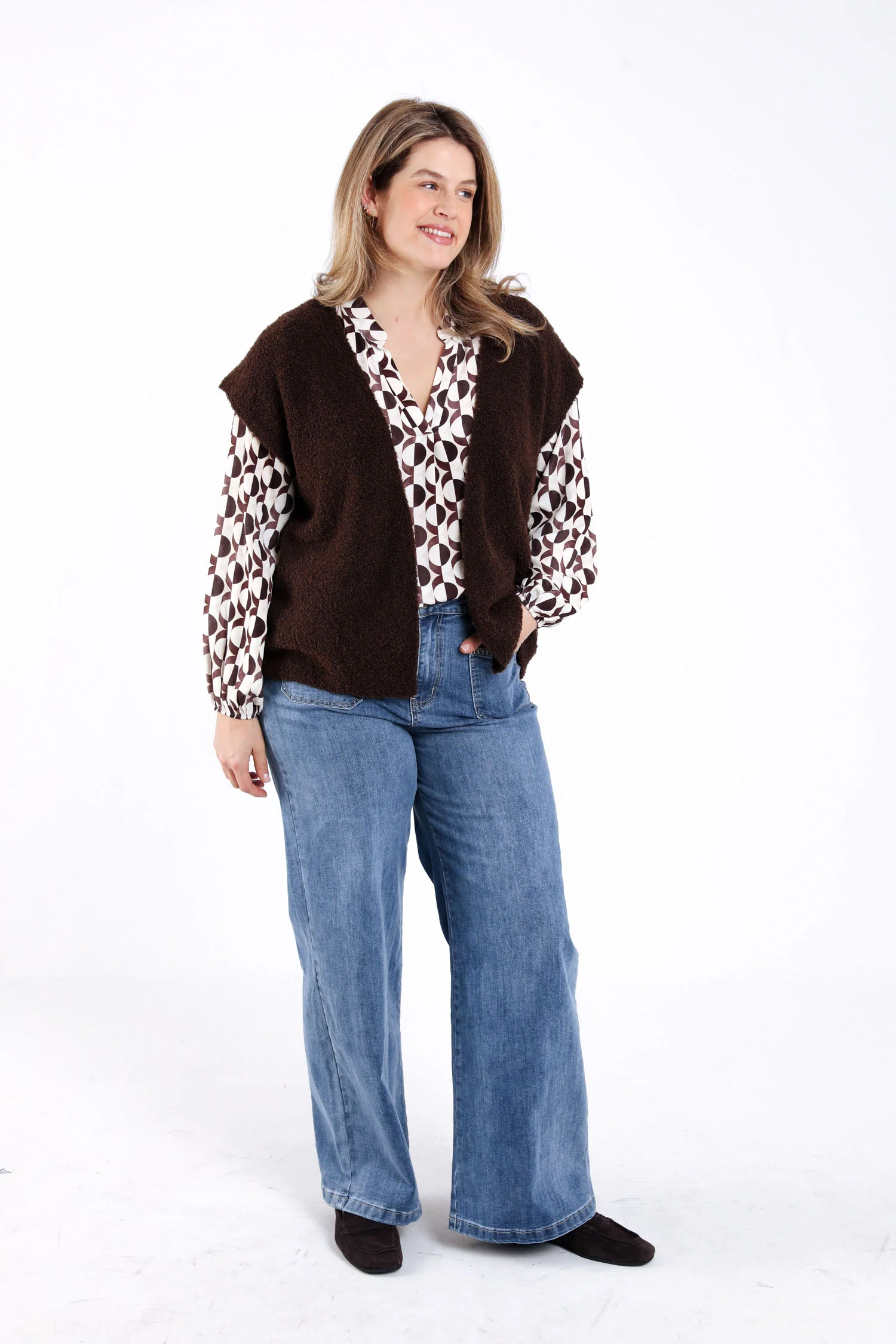 Gilet sans manches maille bouclette uni - Image 7