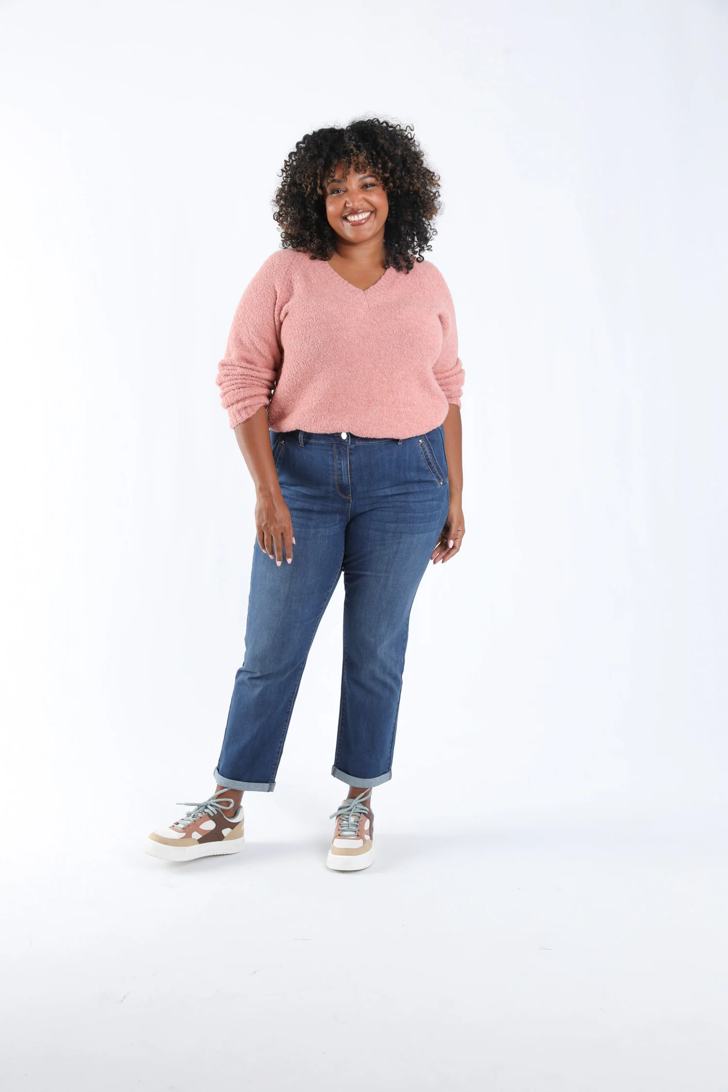 Jeans 7/8 avec revers