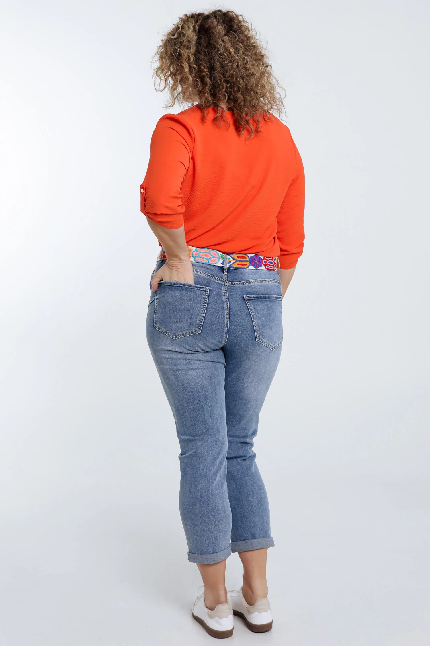 Jeans slim 3/4 avec ceinture - Image 2