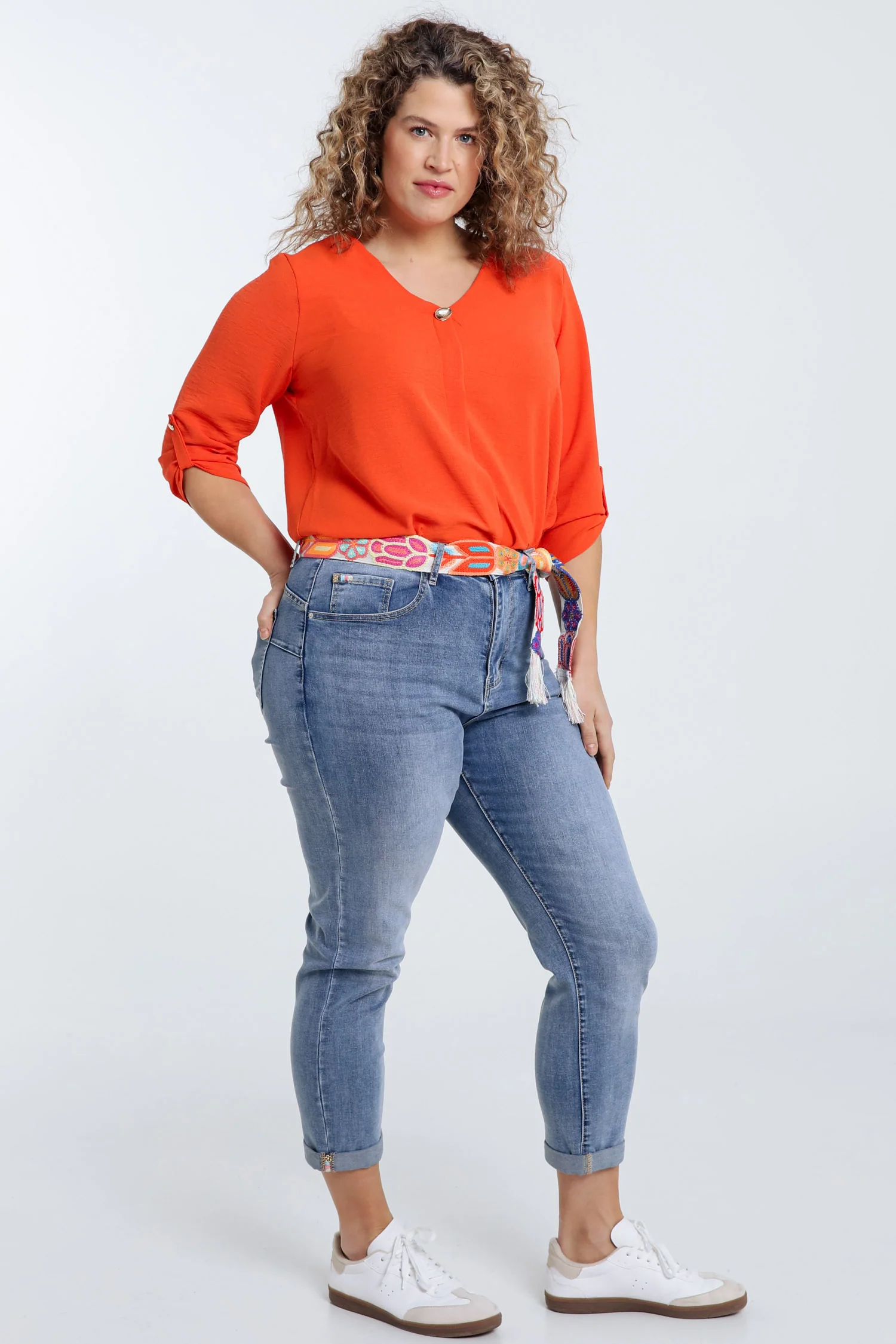 Jeans slim 3/4 avec ceinture - Image 8