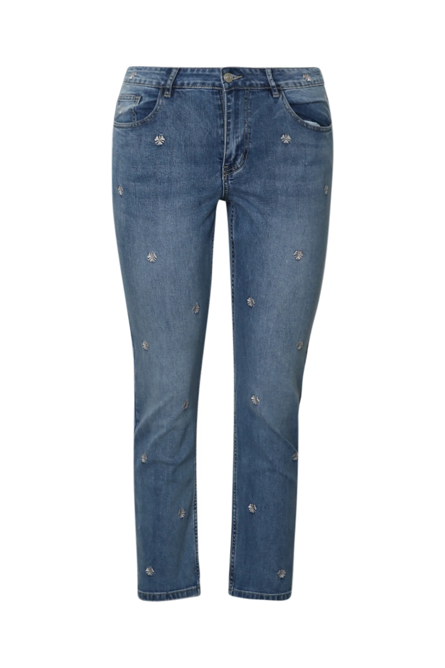 Jeans slim Louise 7/8 avec broderies trèfles - Image 10