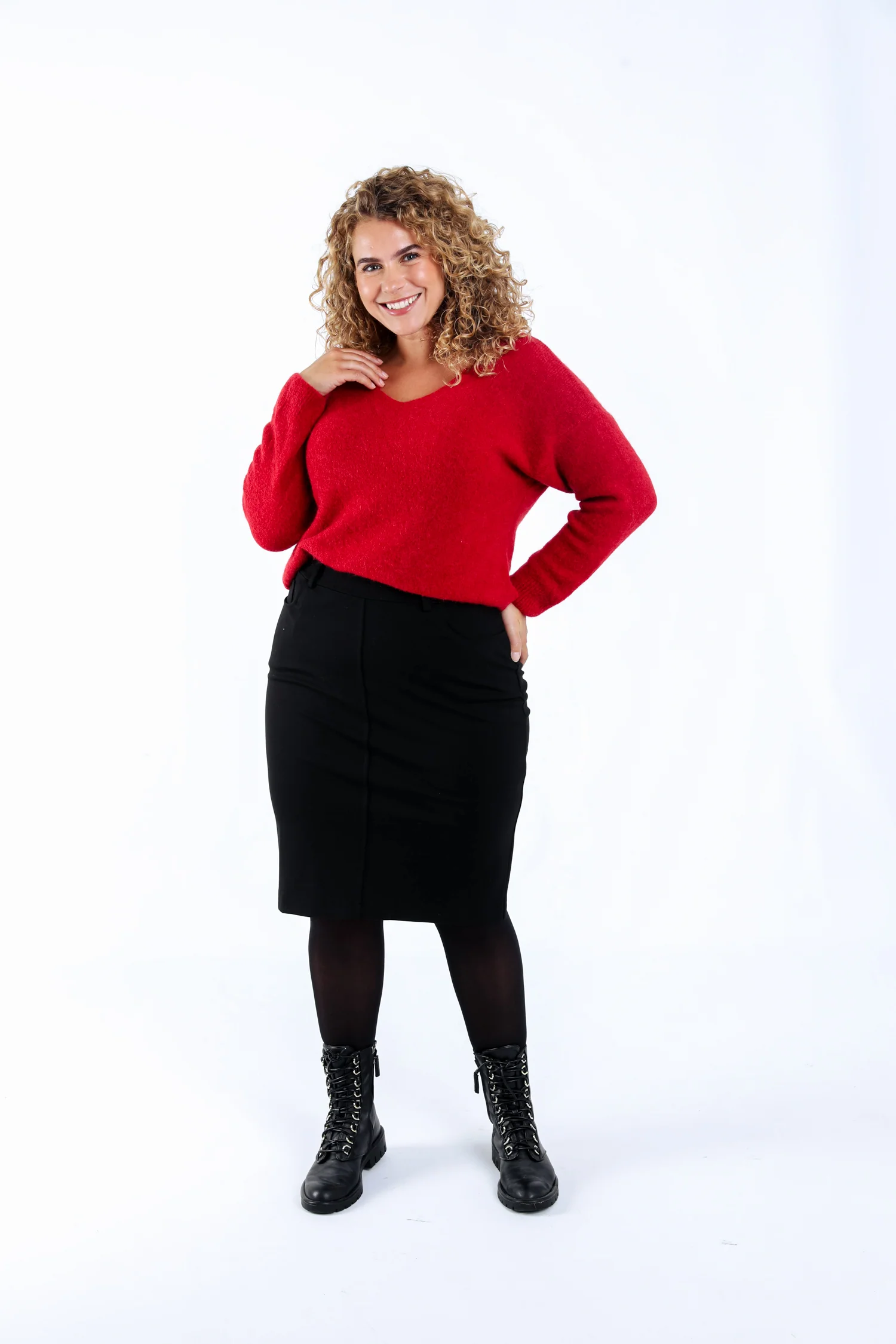 Jupe crayon en viscose unie