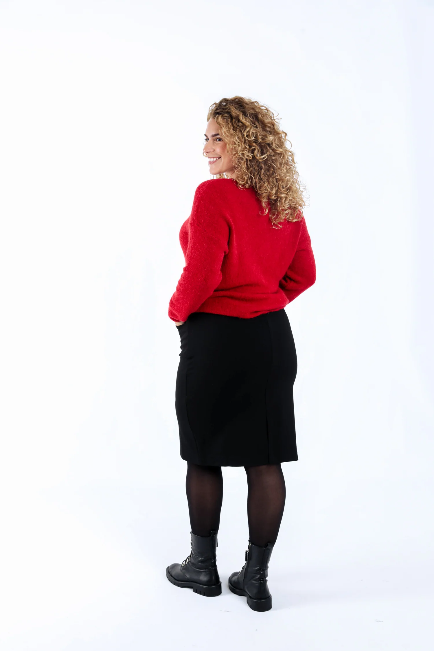 Jupe crayon en viscose unie - Image 2