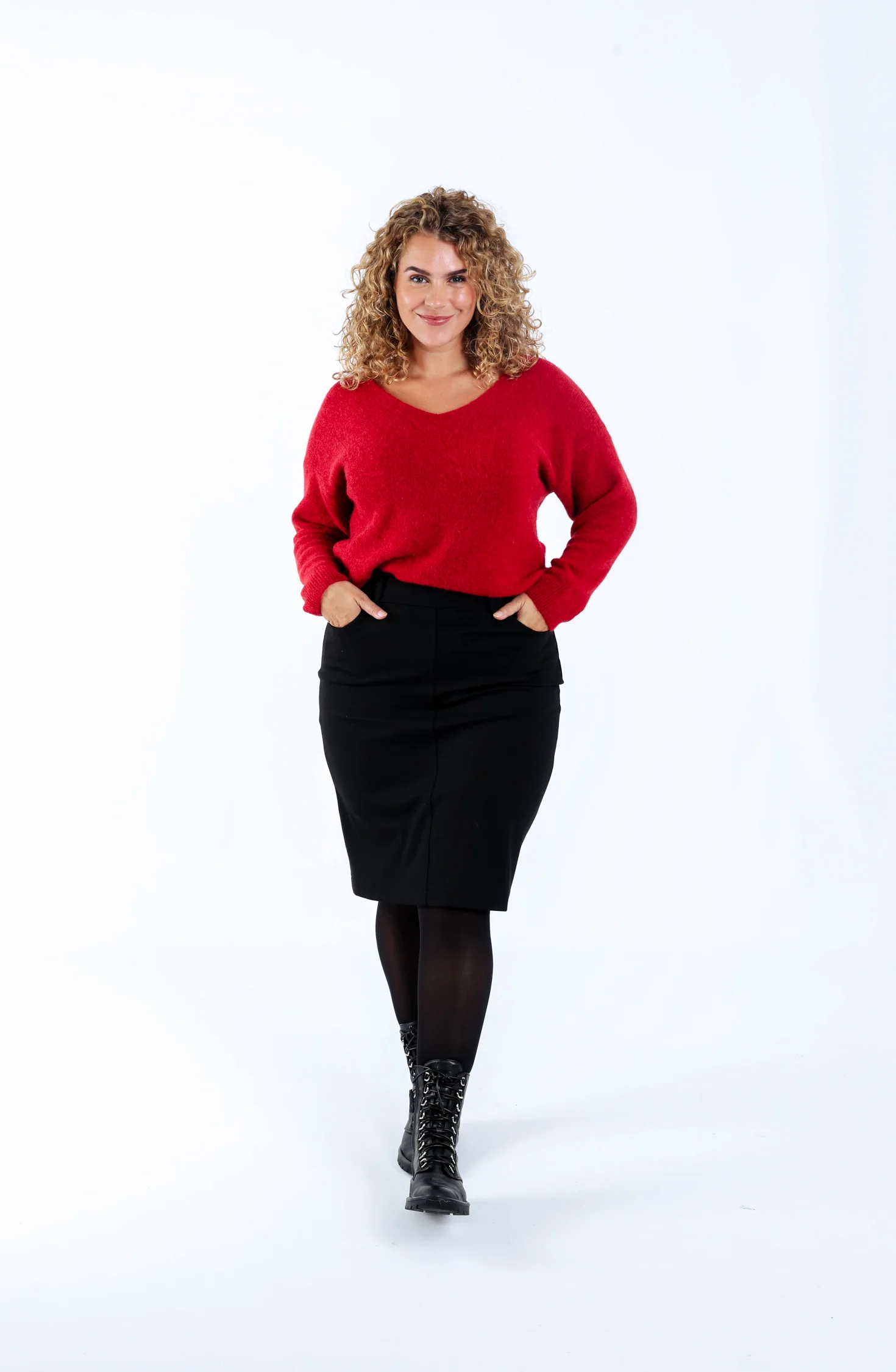 Jupe crayon en viscose unie - Image 5