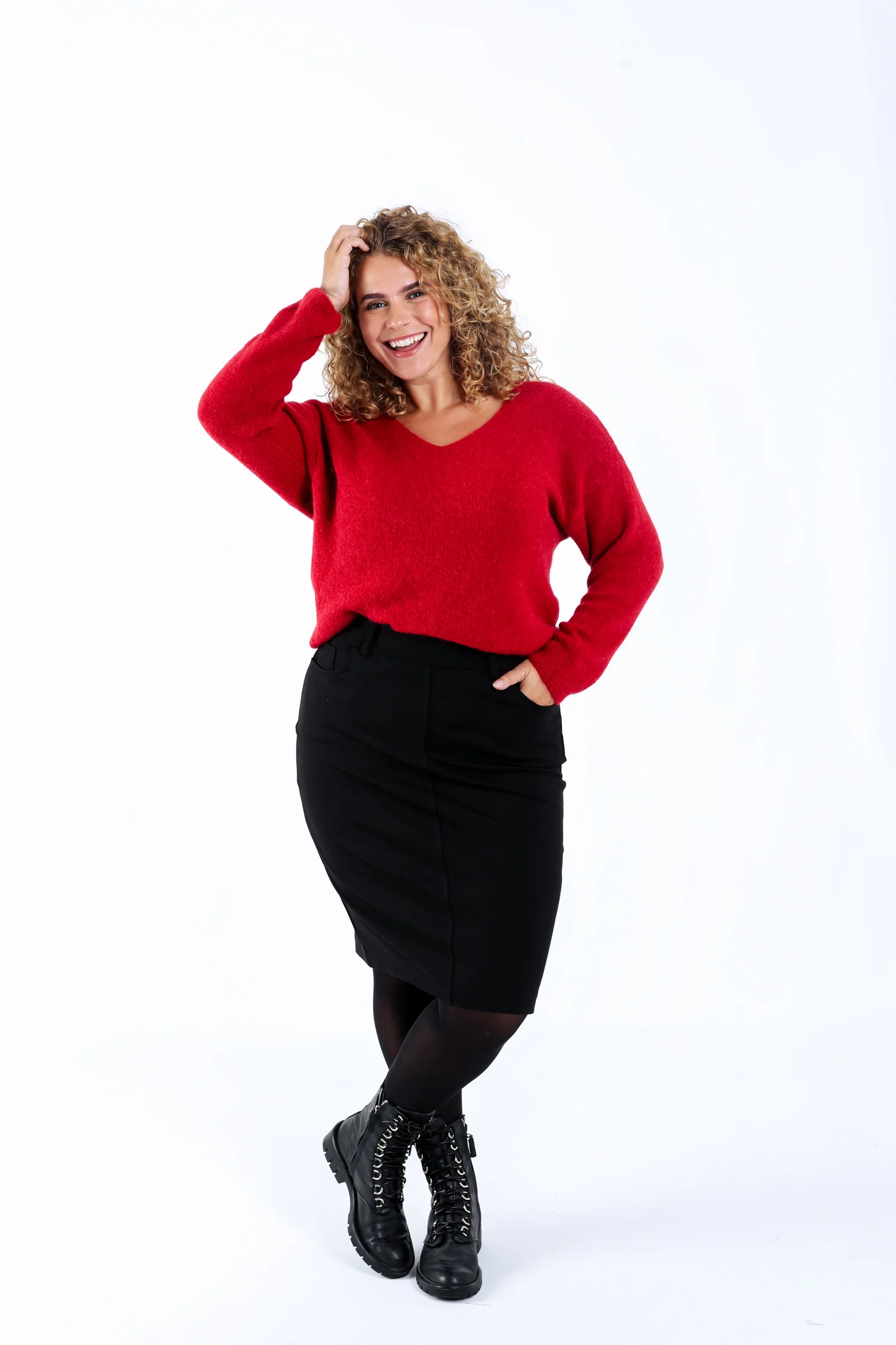 Jupe crayon en viscose unie - Image 6