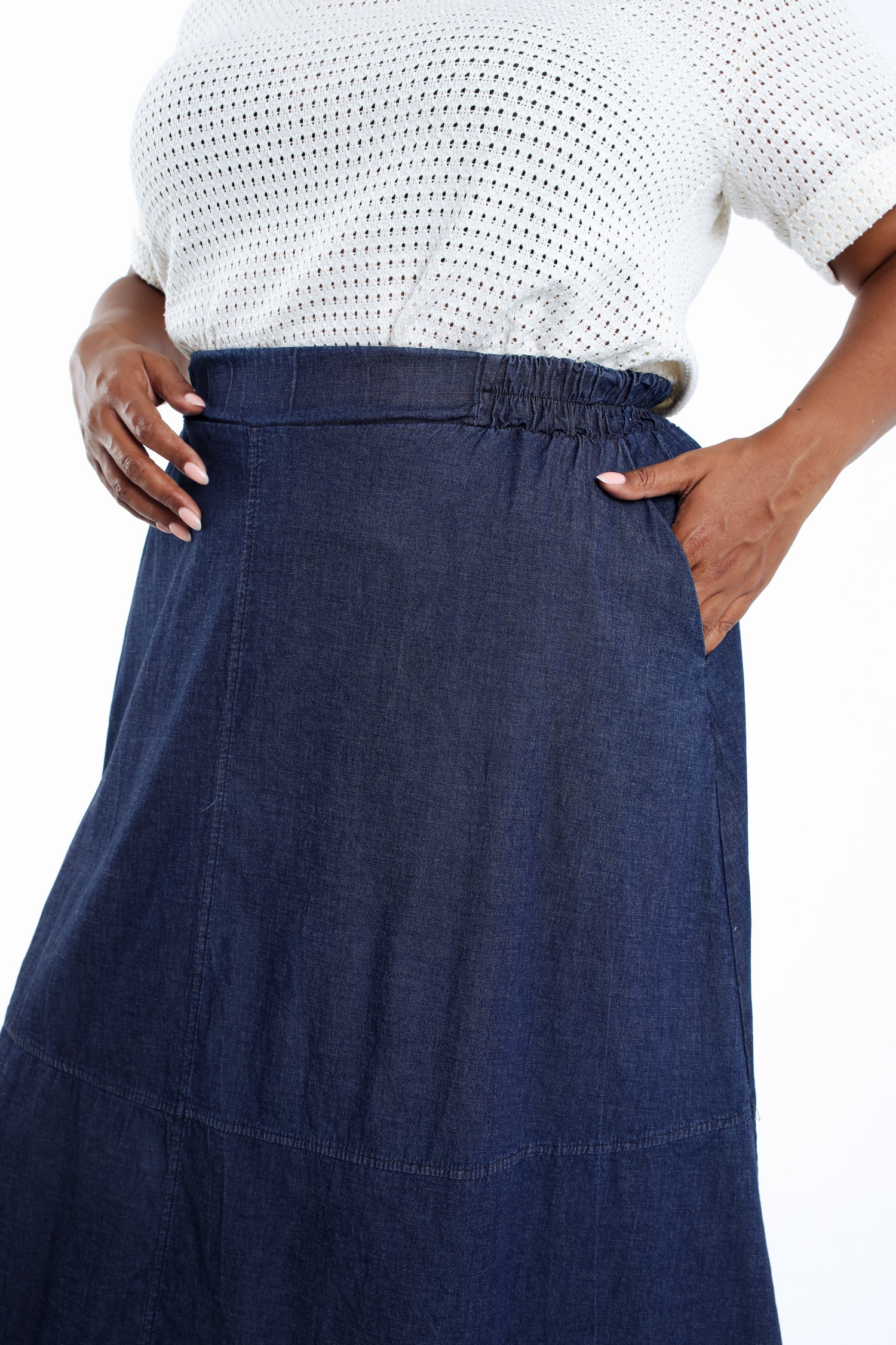 Jupe longue en jeans souple - Image 3