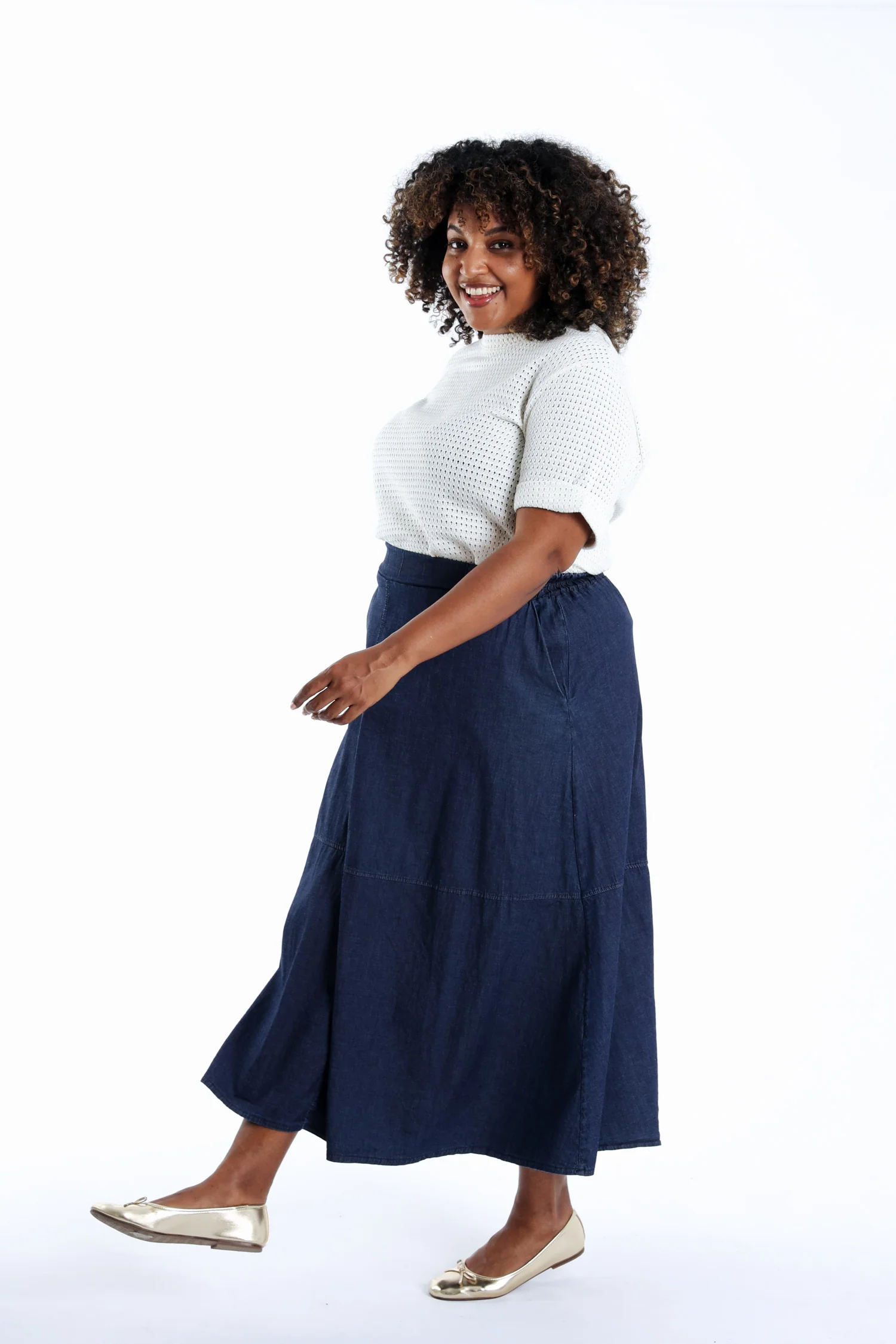 Jupe longue en jeans souple - Image 8