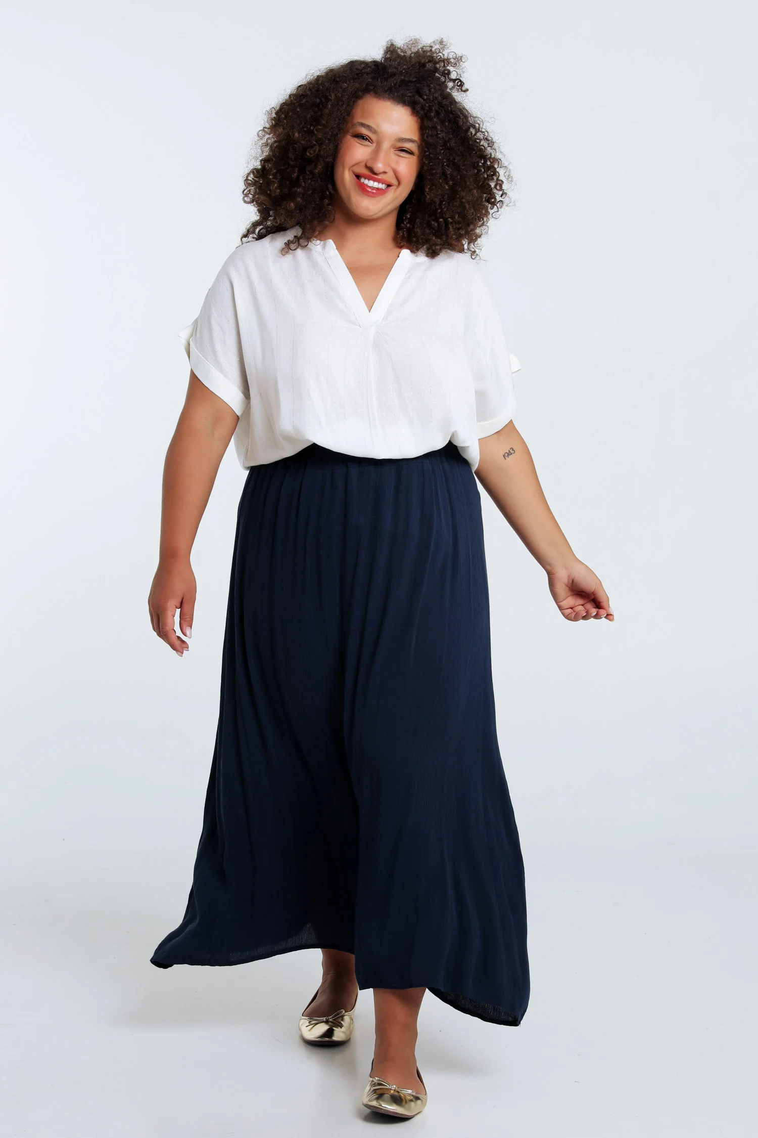 Jupe longue en viscose unie - Image 7