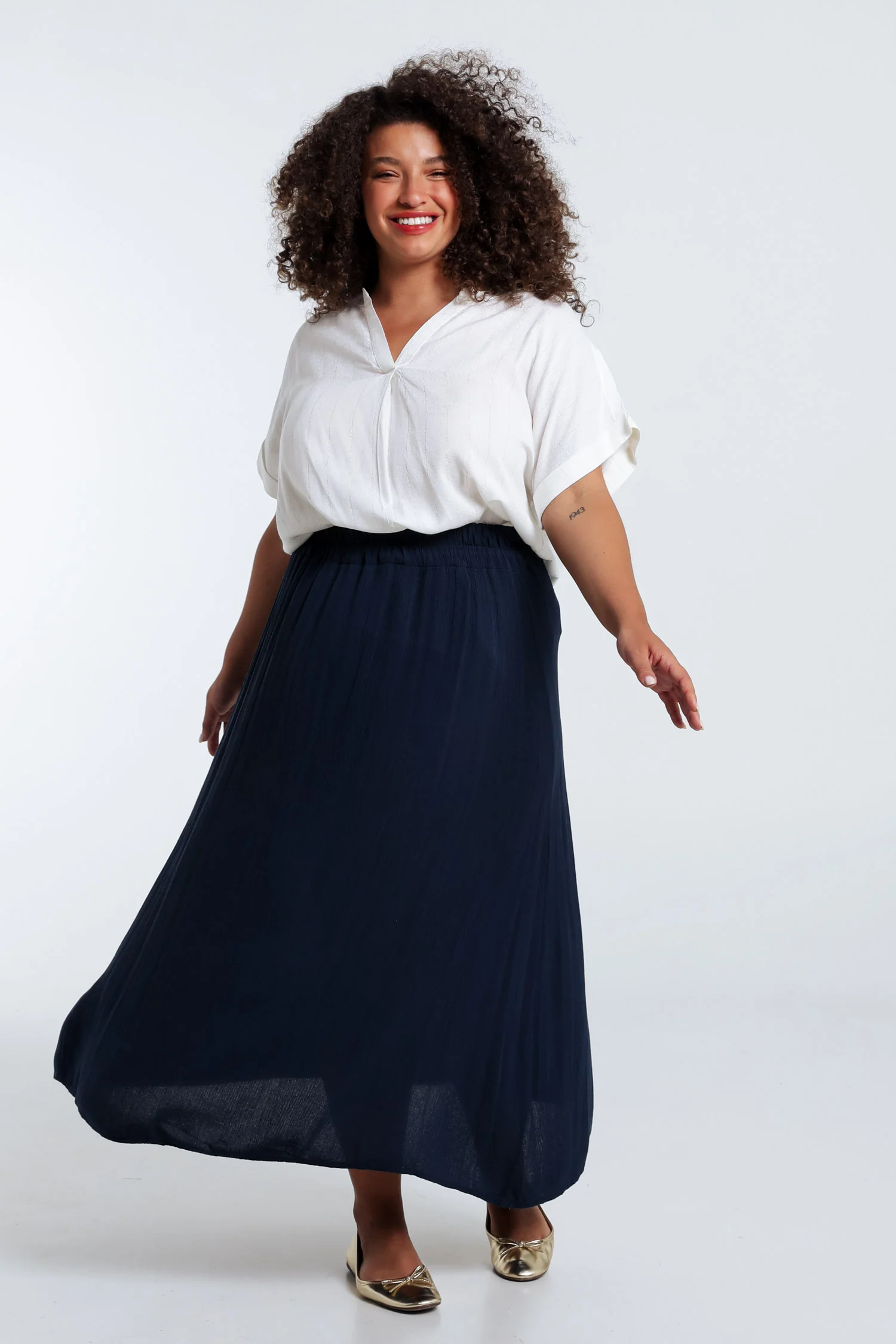 Jupe longue en viscose unie - Image 8