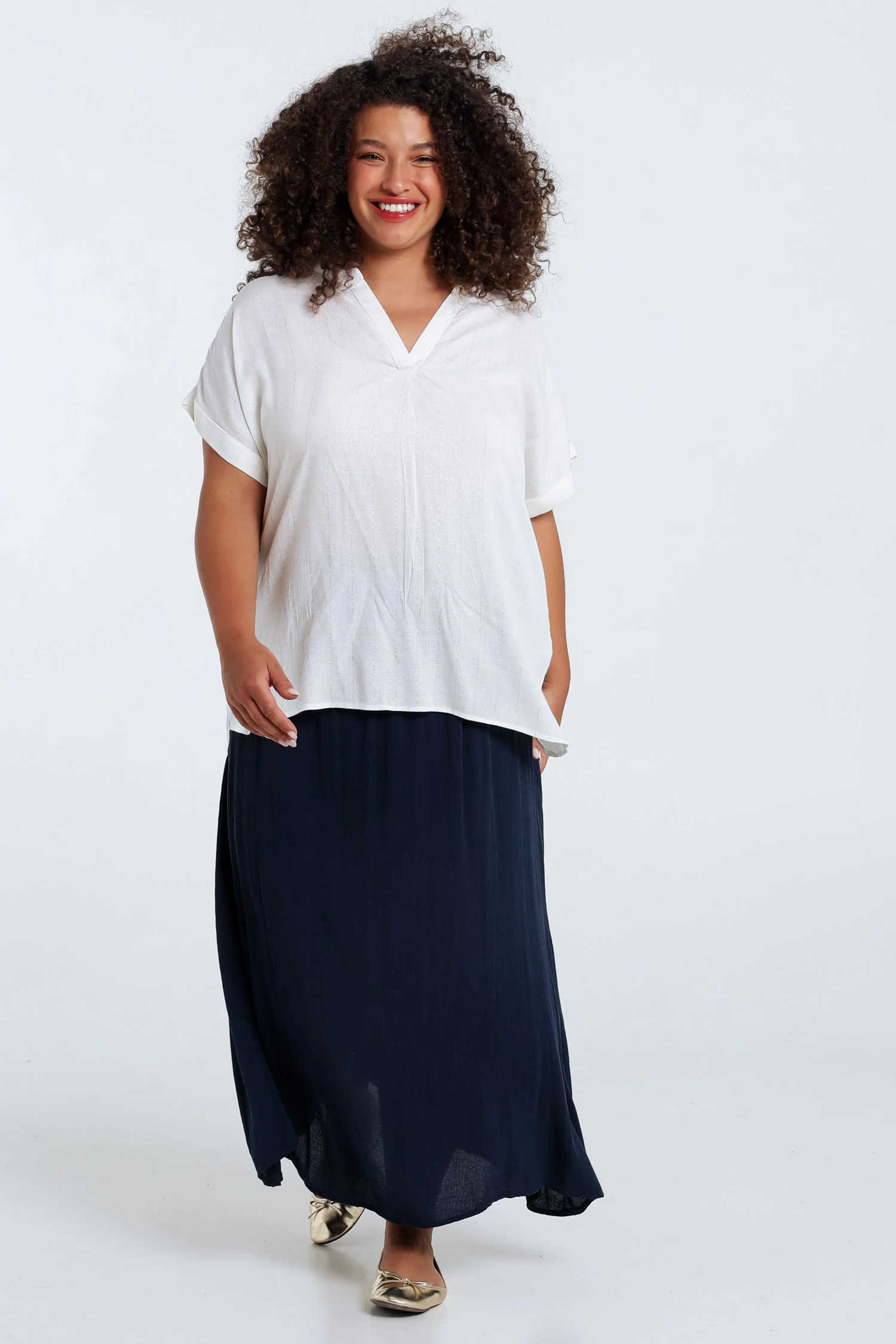 Jupe longue en viscose unie - Image 9