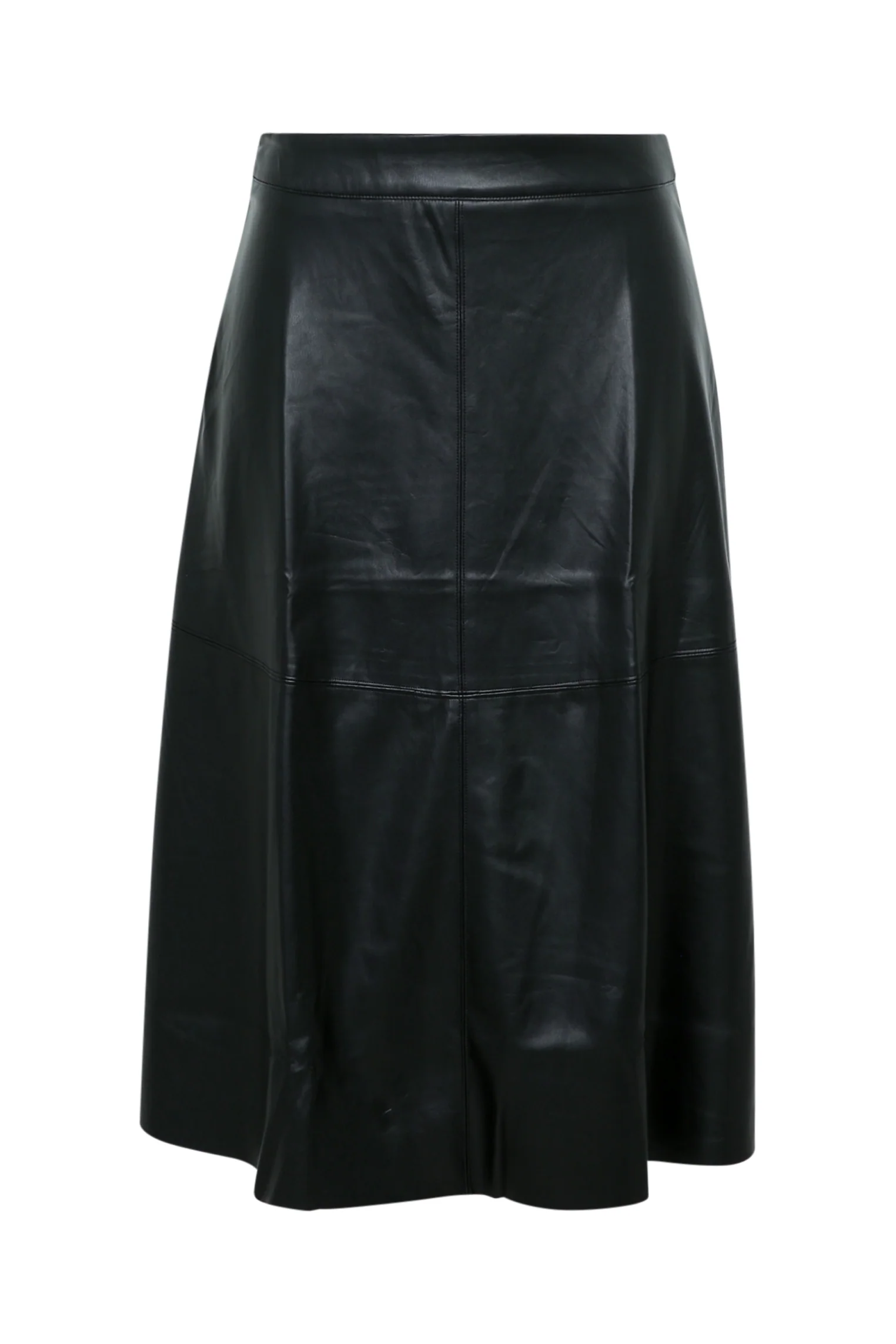 Jupe mi-longue unie en faux cuir - Image 10