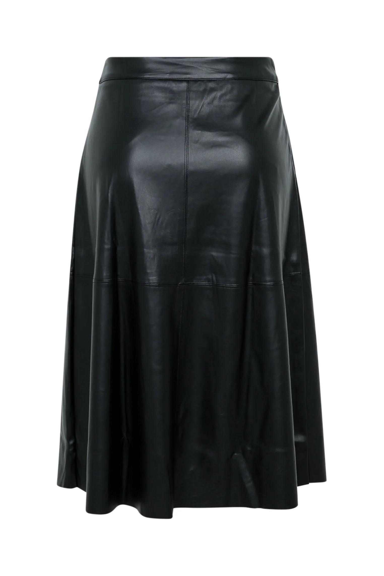 Jupe mi-longue unie en faux cuir - Image 11