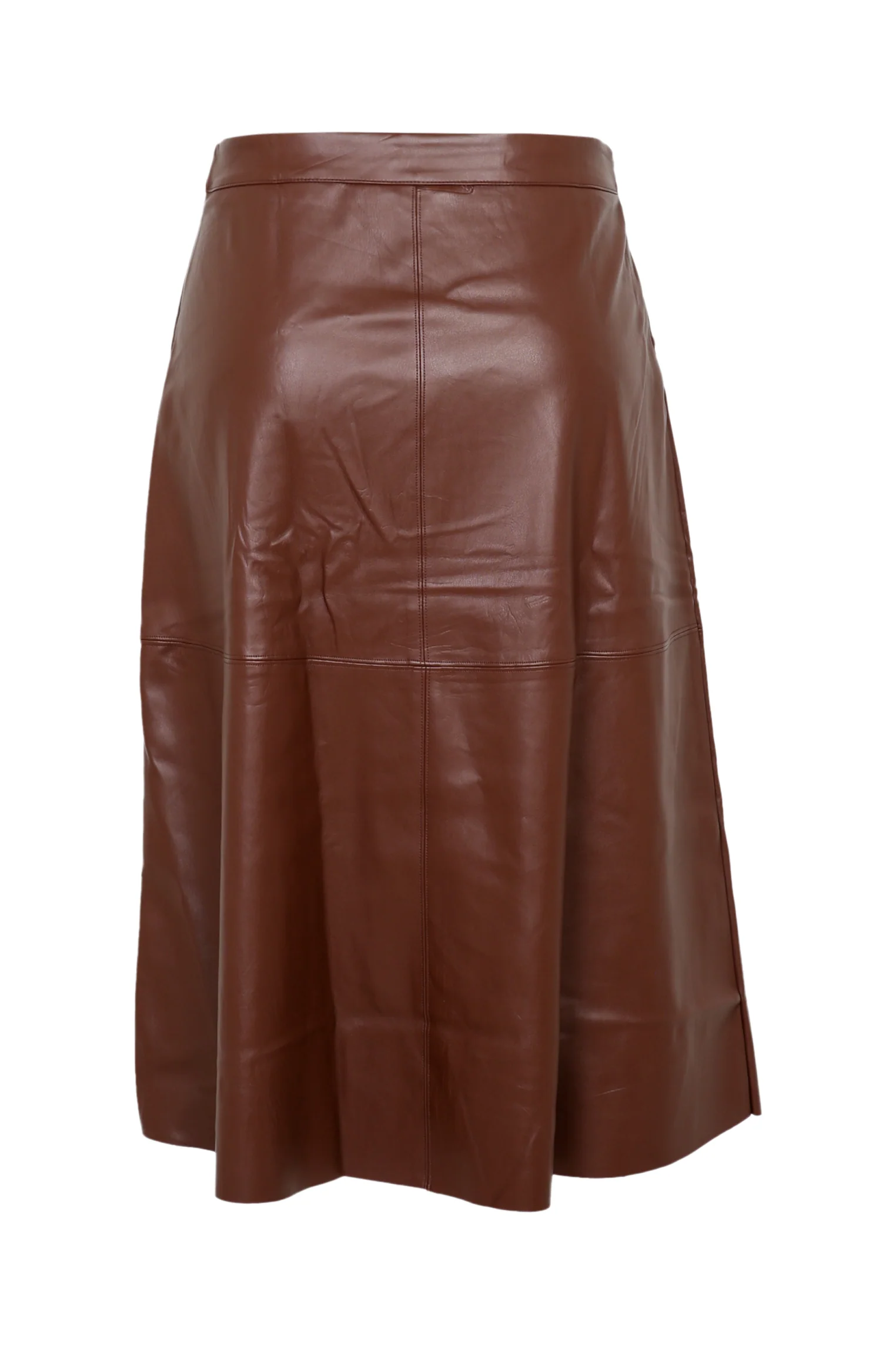 Jupe mi-longue unie en faux cuir - Image 22