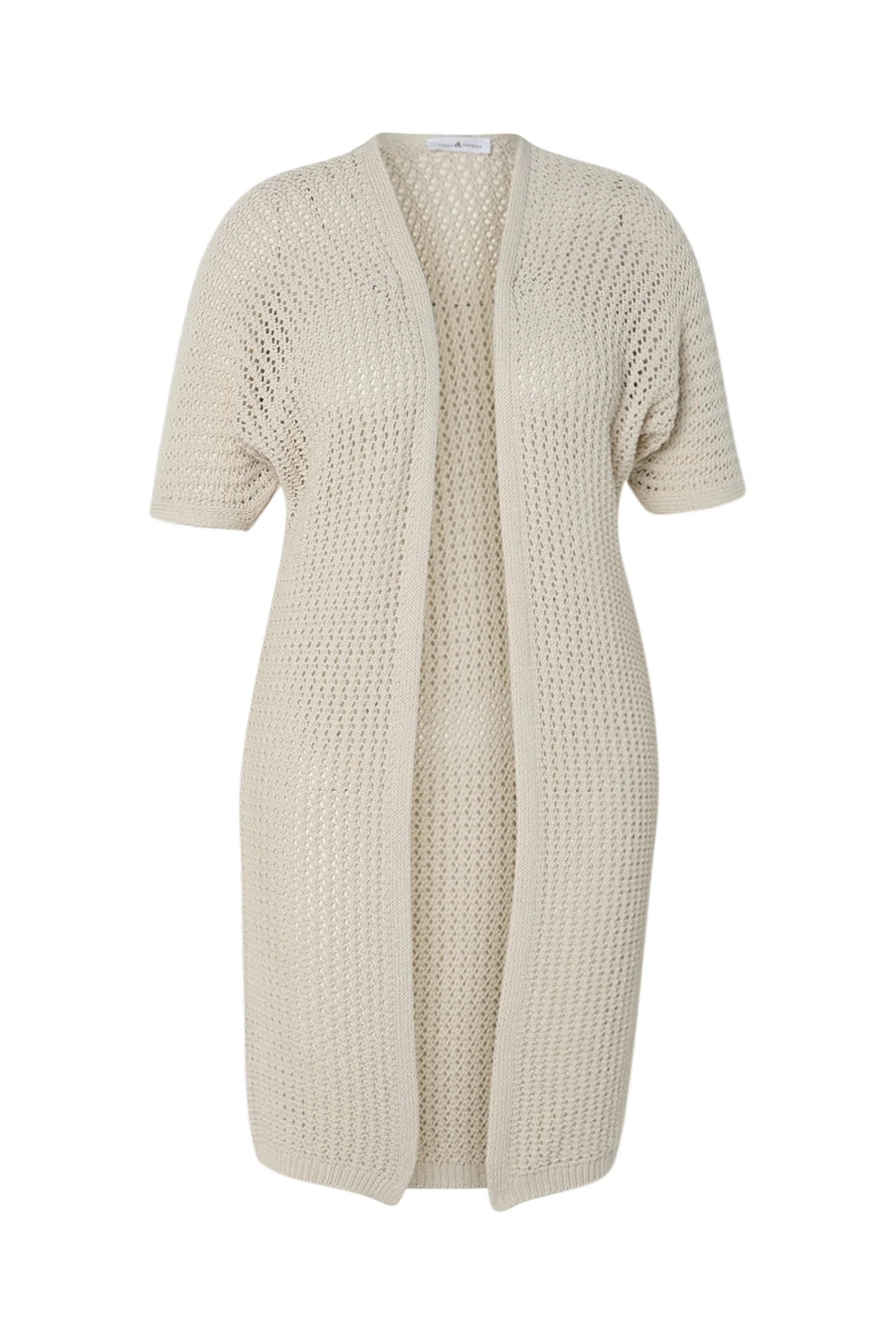 Long gilet en coton ajouré uni - Image 10
