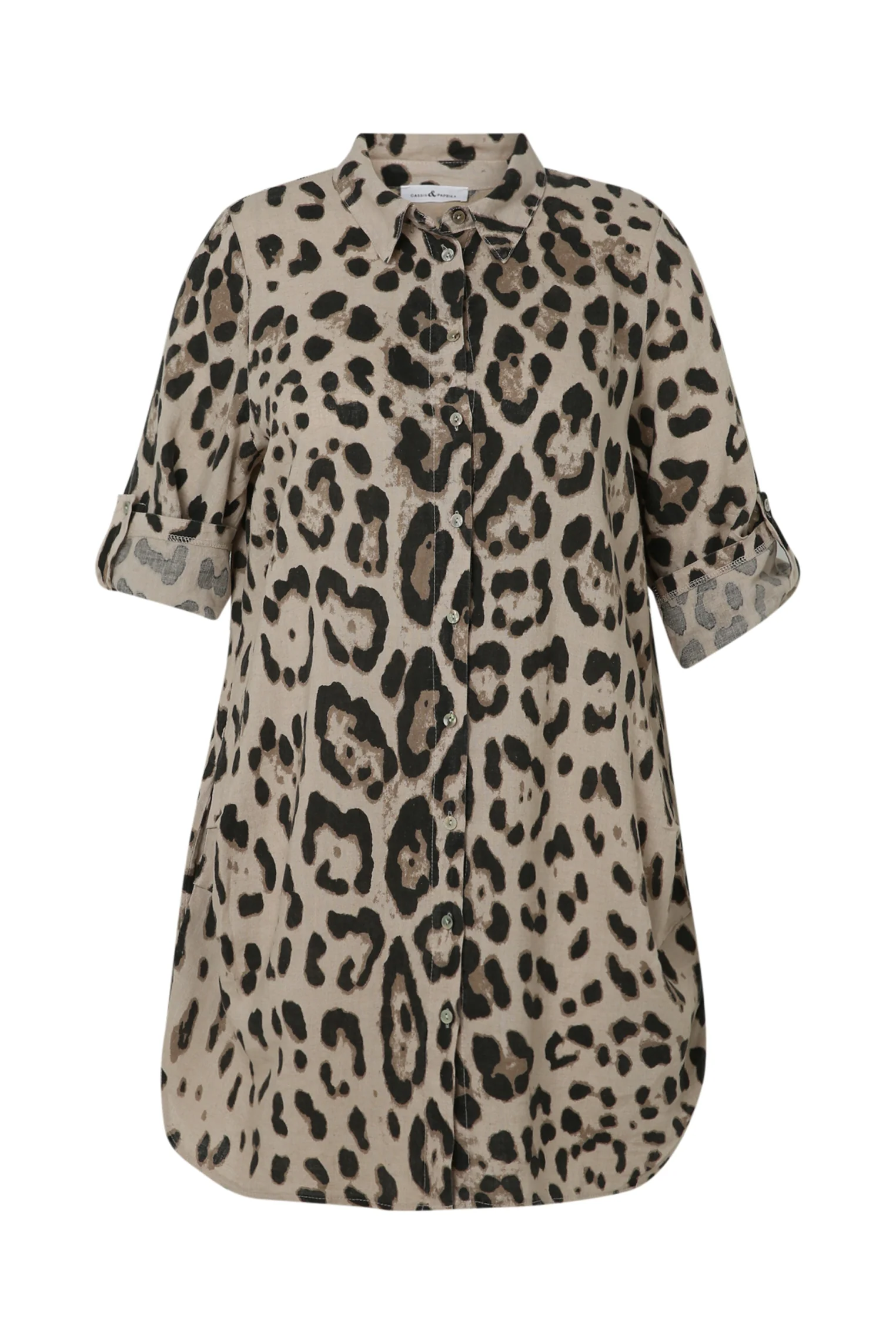 Longue chemise en lin imprimé peau de bêtes - Image 10