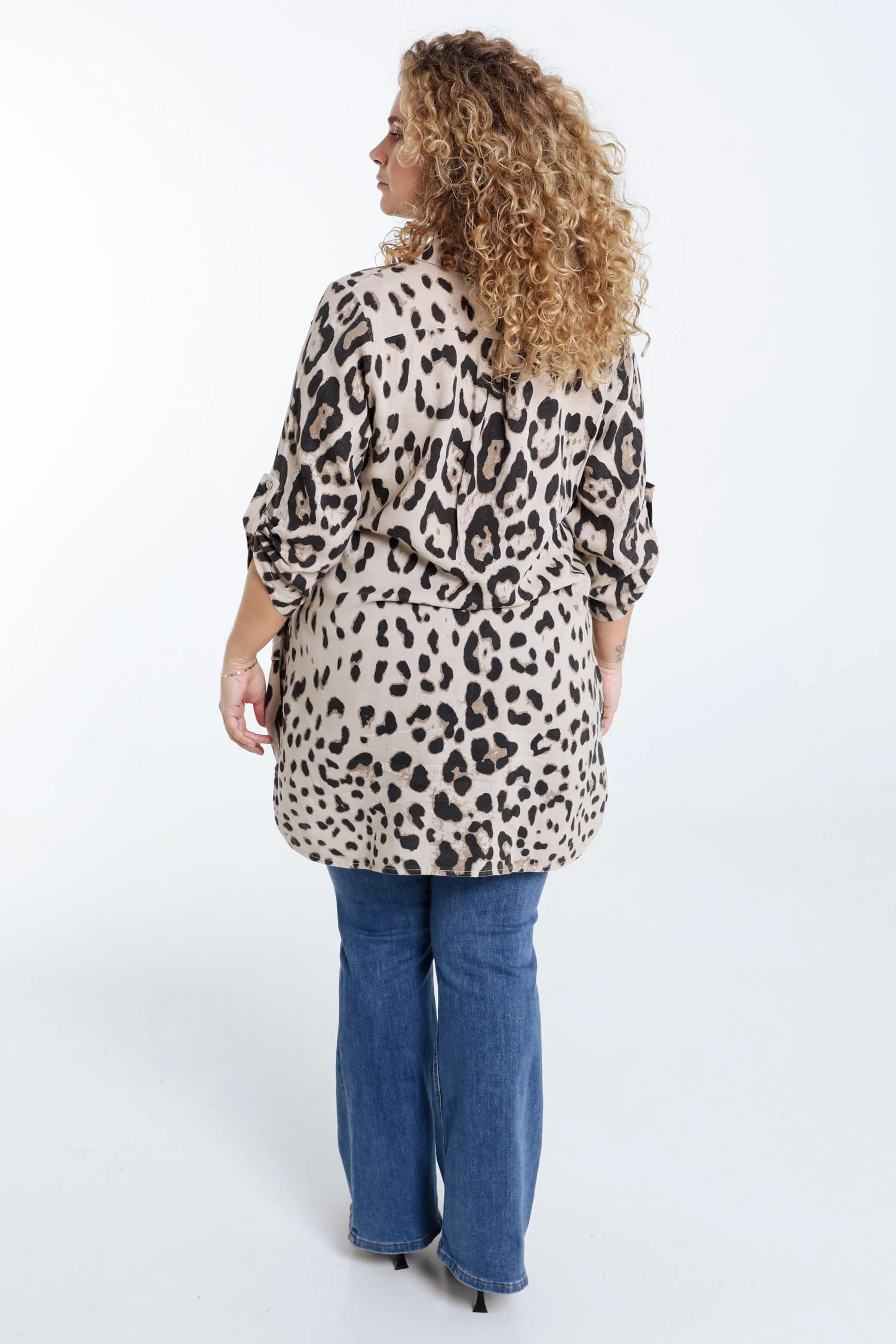 Longue chemise en lin imprimé peau de bêtes - Image 2