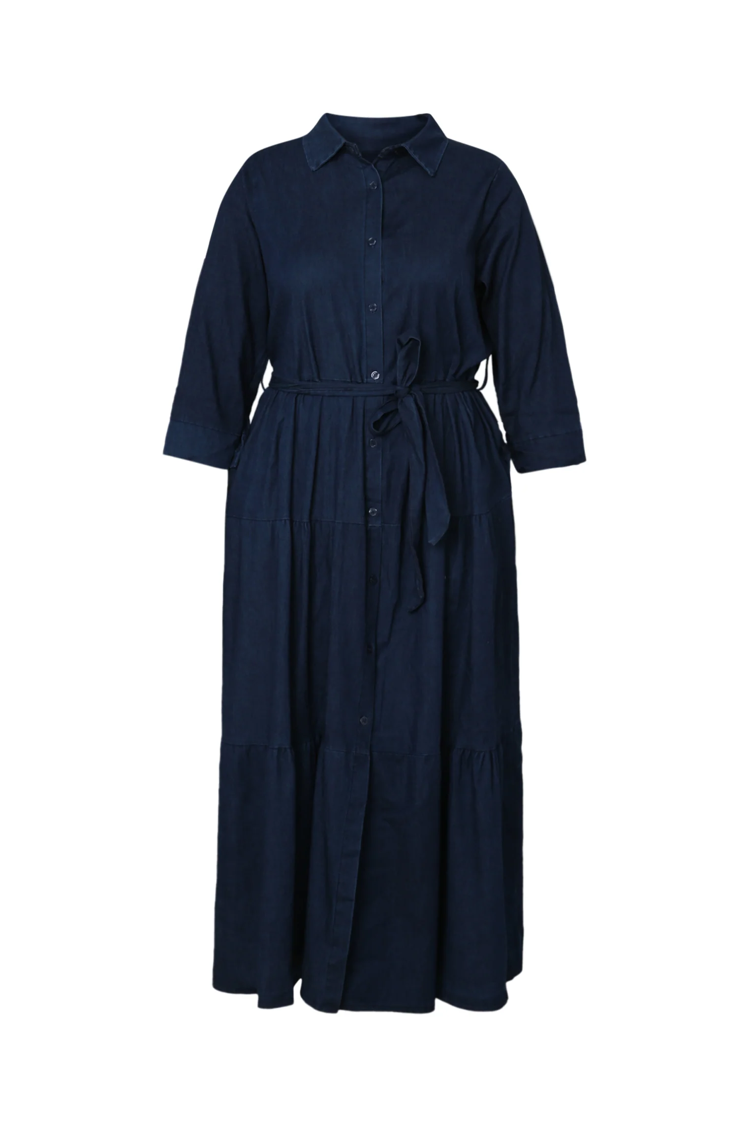 Longue robe à volant en jeans - Image 10