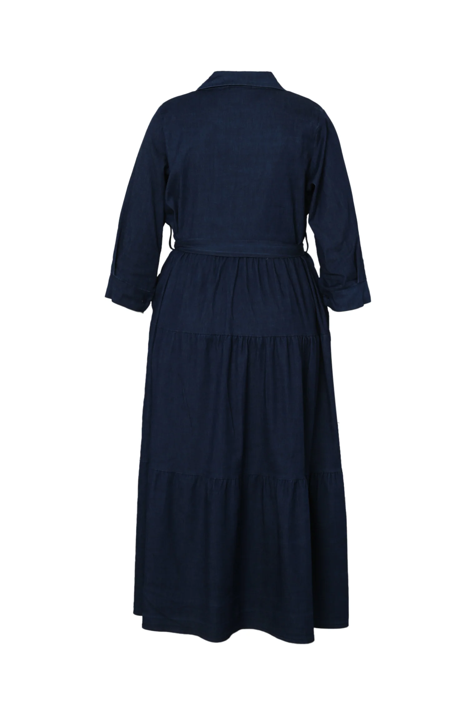 Longue robe à volant en jeans - Image 11