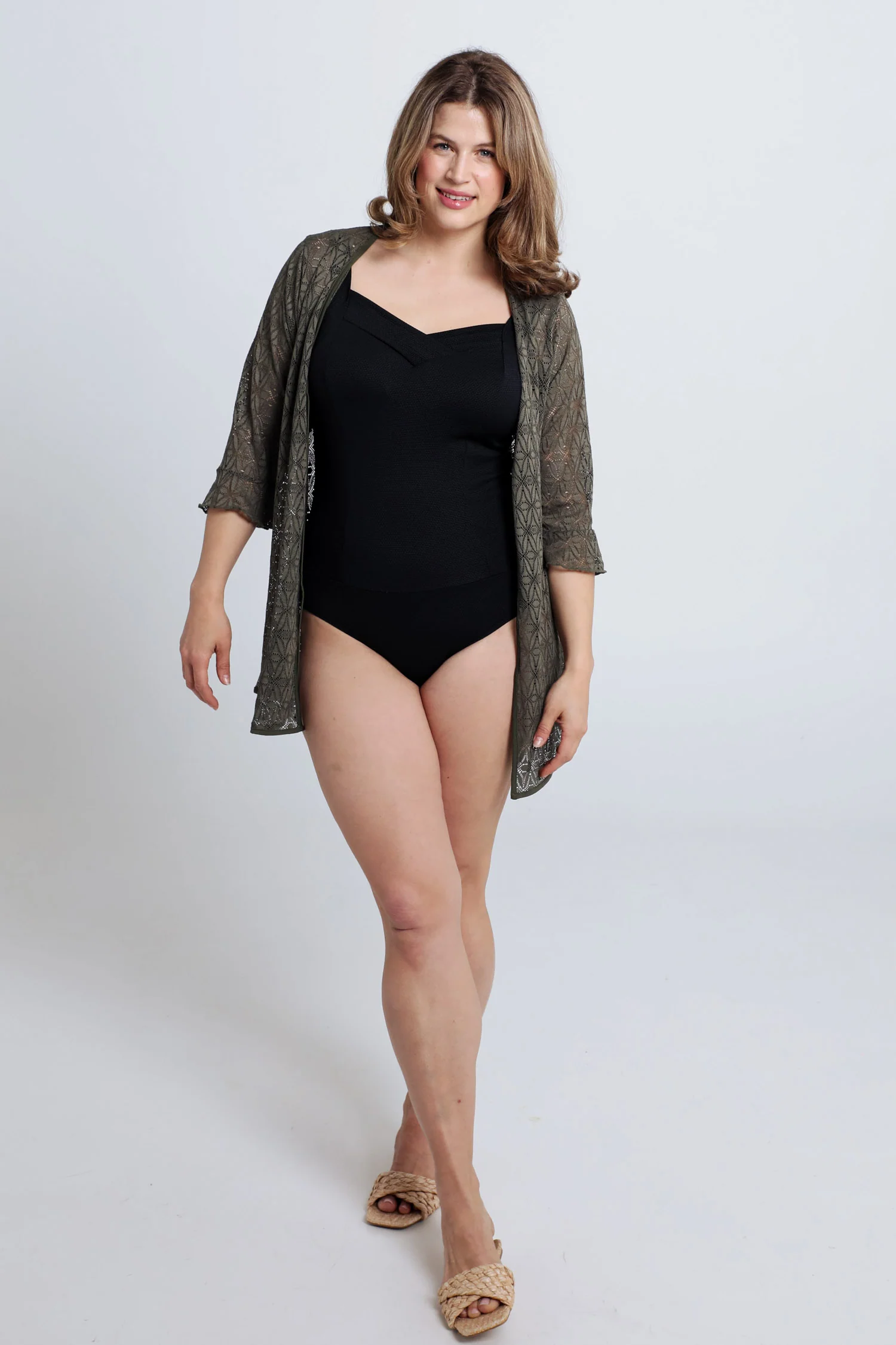 Maillot uni en nid d'abeille - Image 6