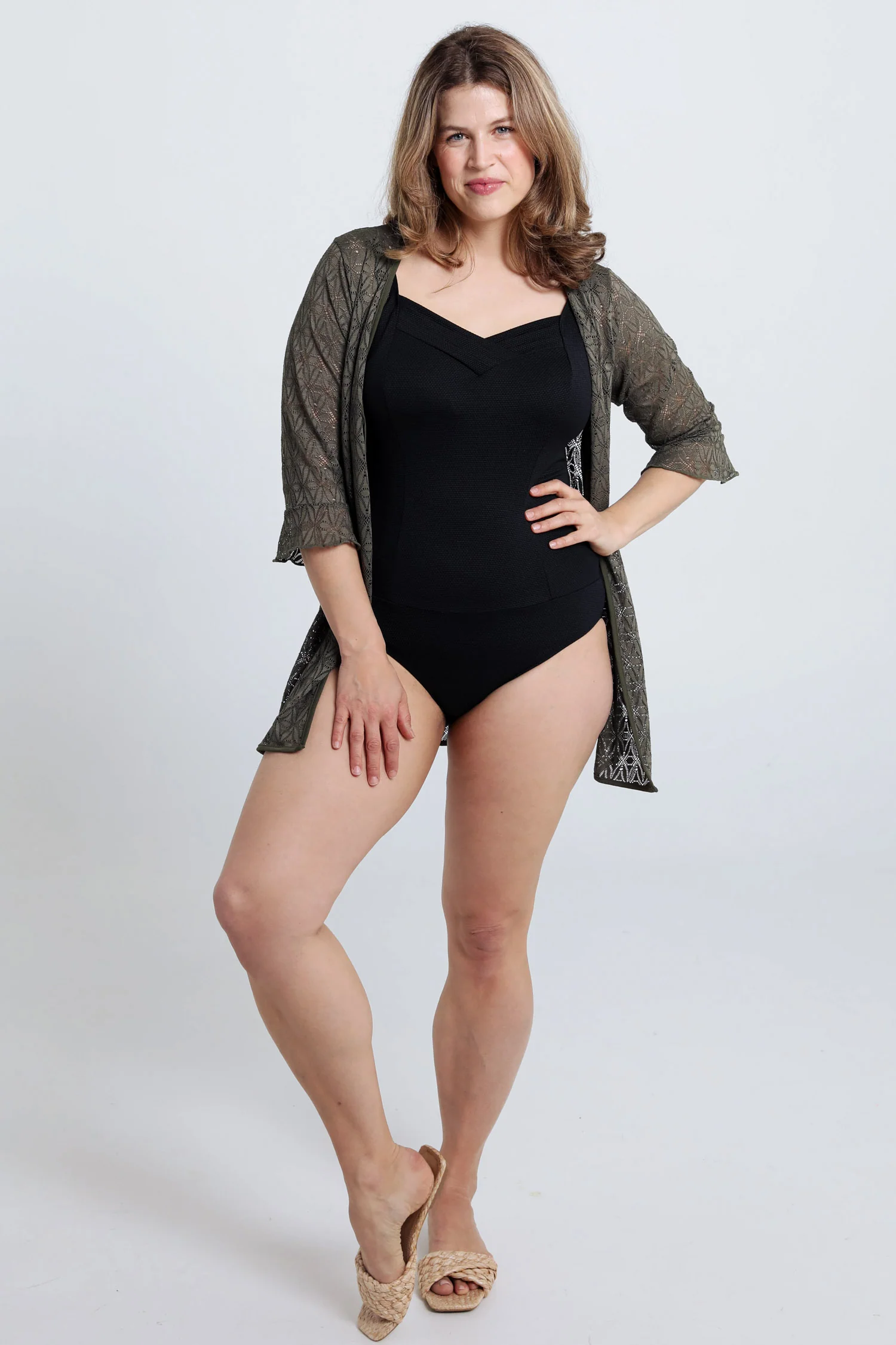 Maillot uni en nid d'abeille - Image 7