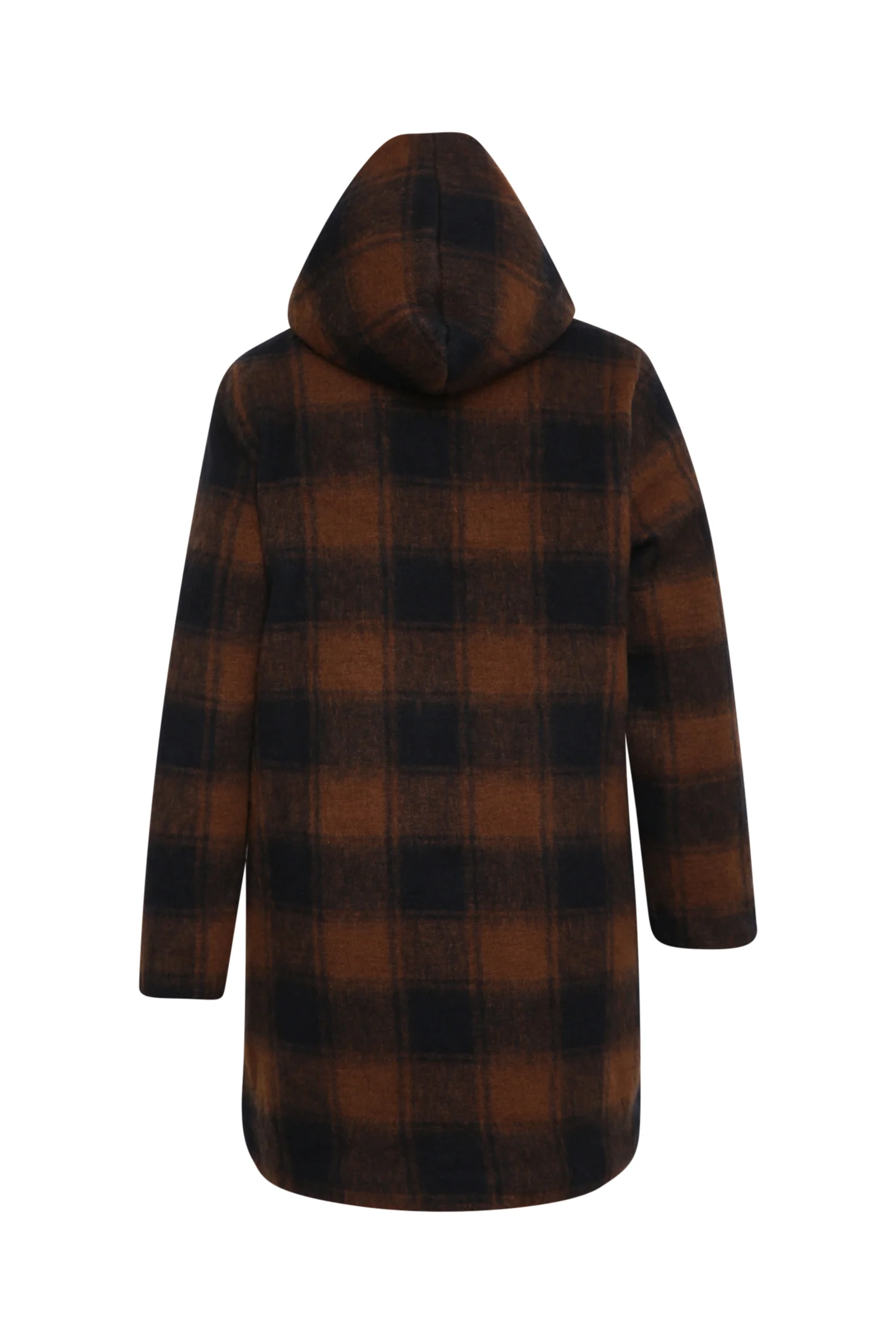Manteau en laine à carreaux avec capuche - Image 10