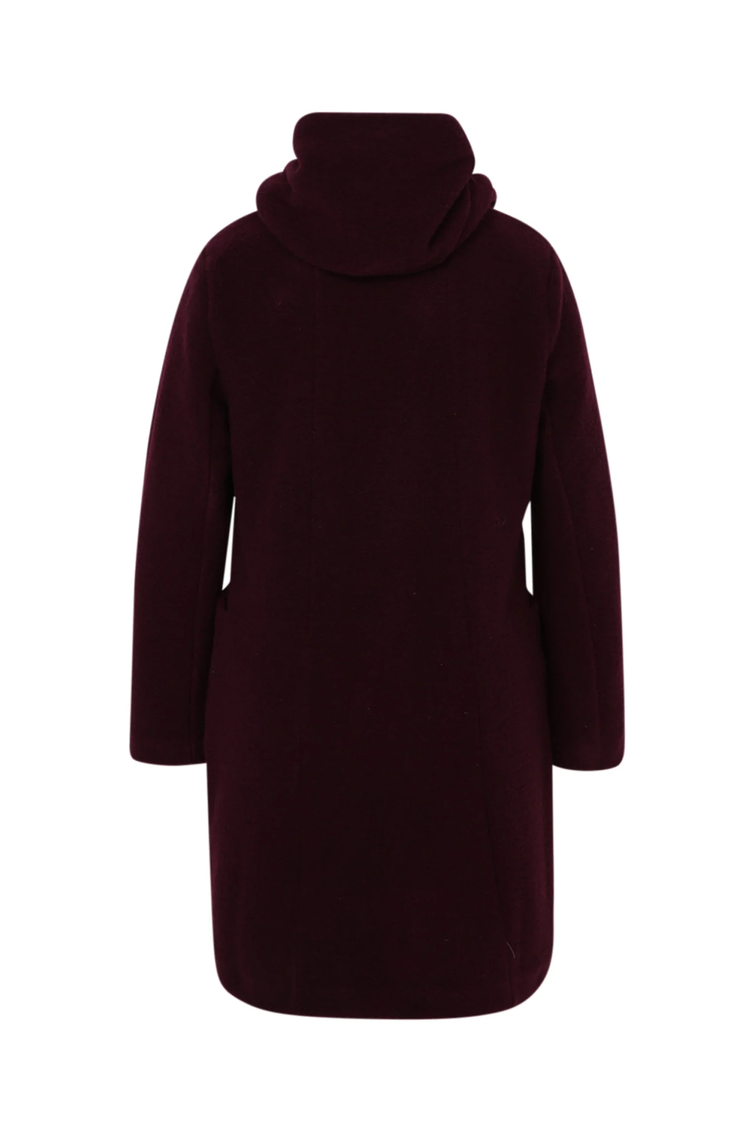 Manteau en laine bouillie uni avec capuche - Image 11