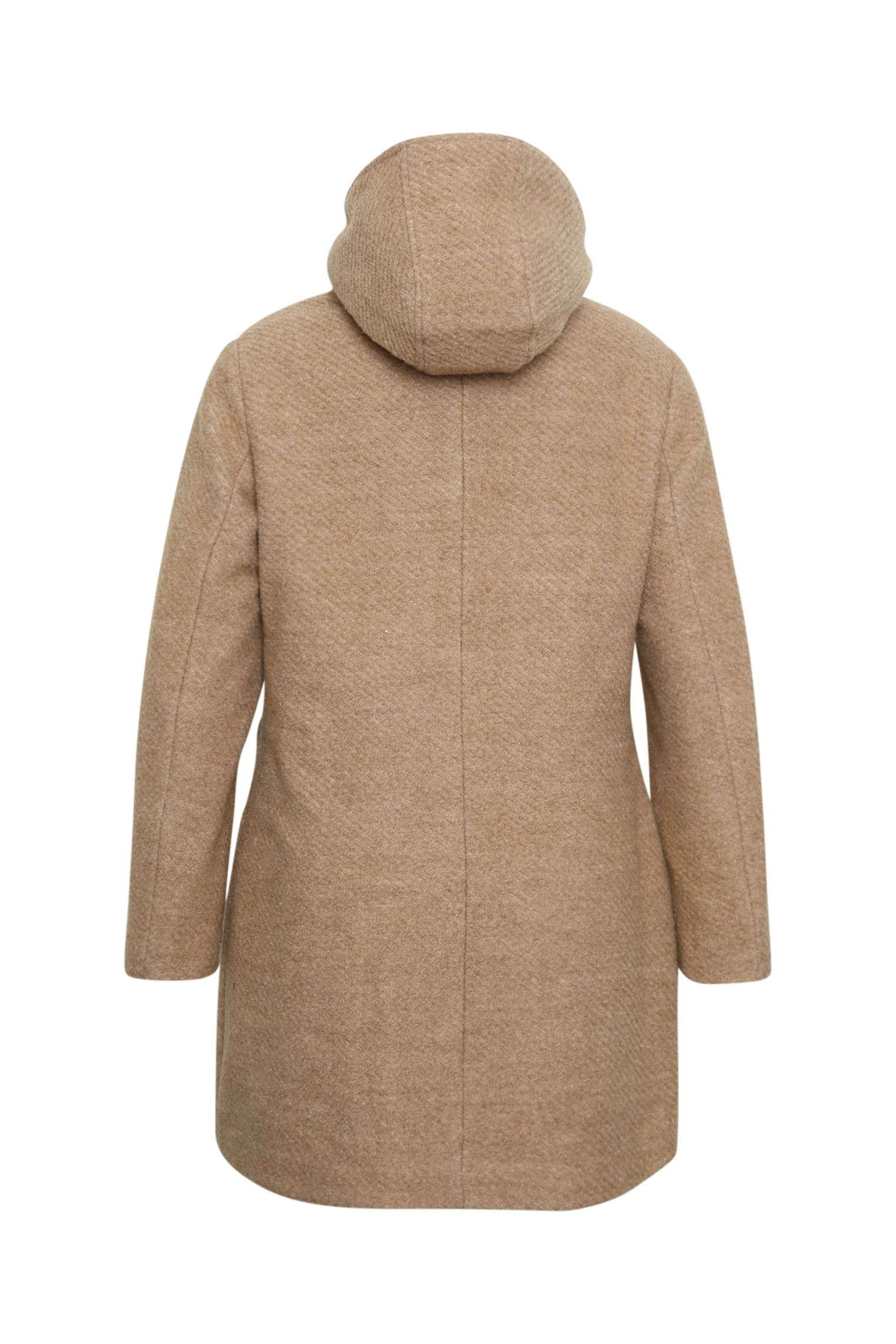 Manteau en laine uni avec capuche - Image 11