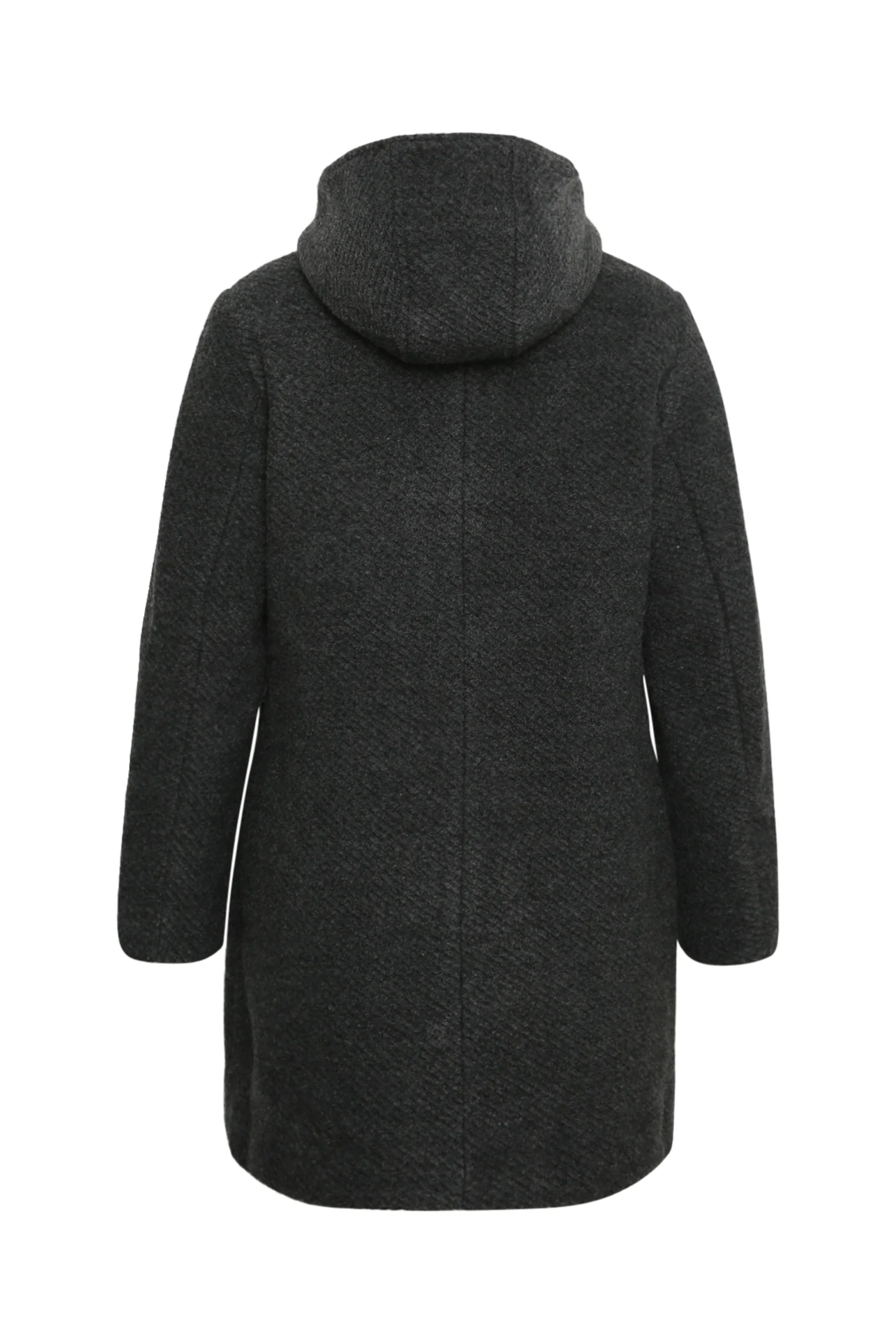 Manteau en laine uni avec capuche - Image 21