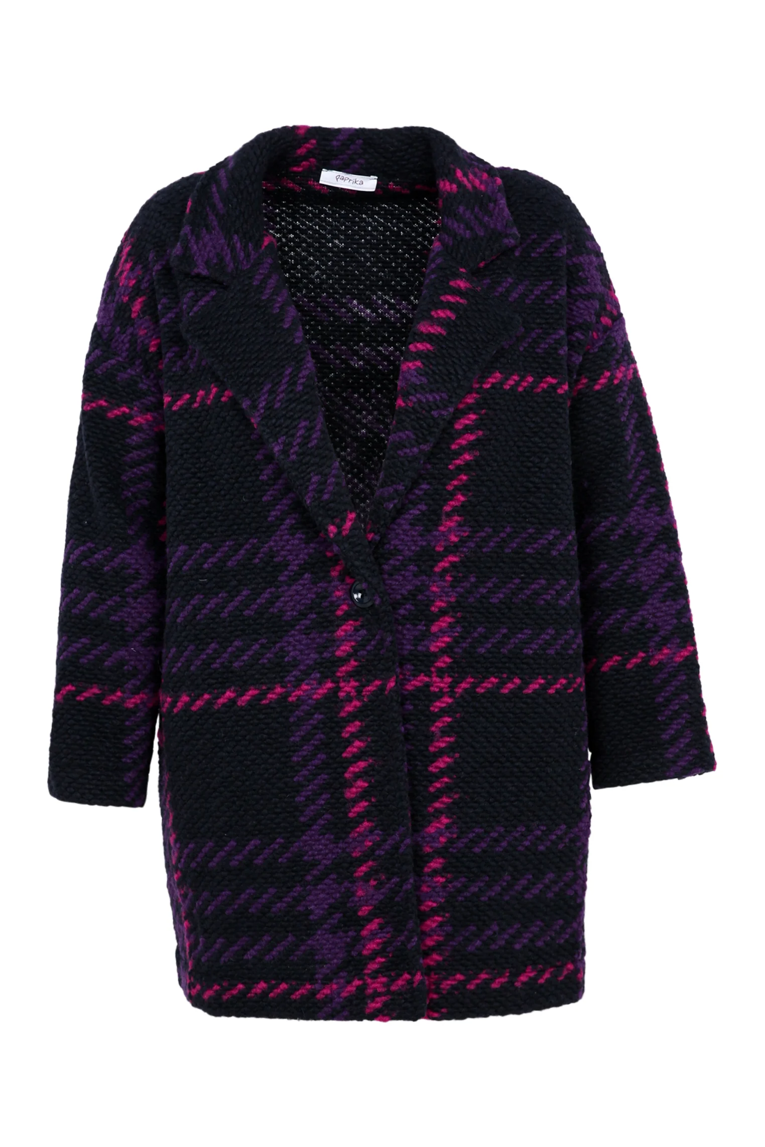 Manteau maille bouclette à carreaux - Image 10