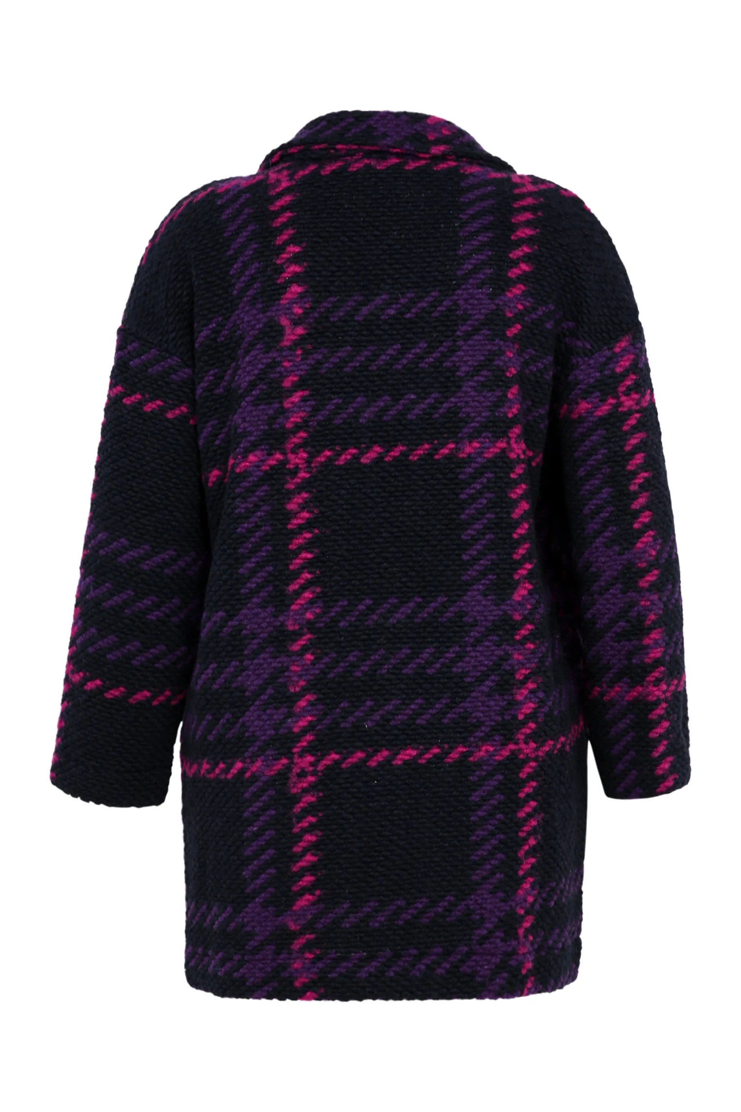 Manteau maille bouclette à carreaux - Image 11