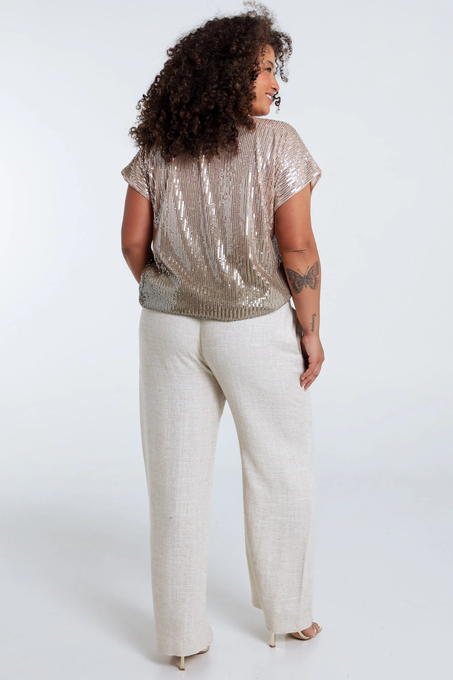 Pantalon en lin et viscose avec détail lurex - Image 2