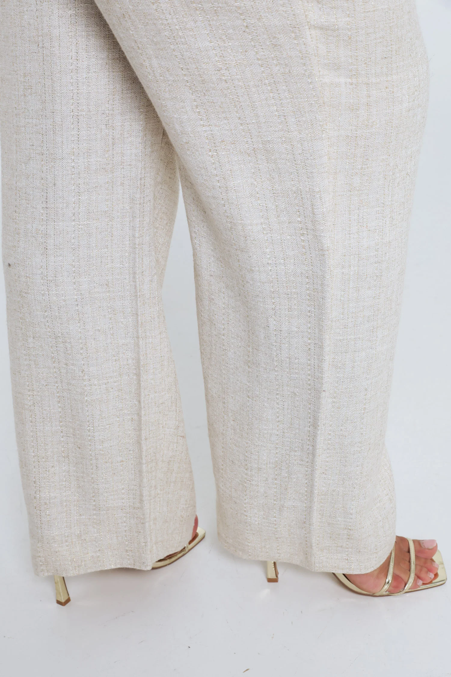 Pantalon en lin et viscose avec détail lurex - Image 4