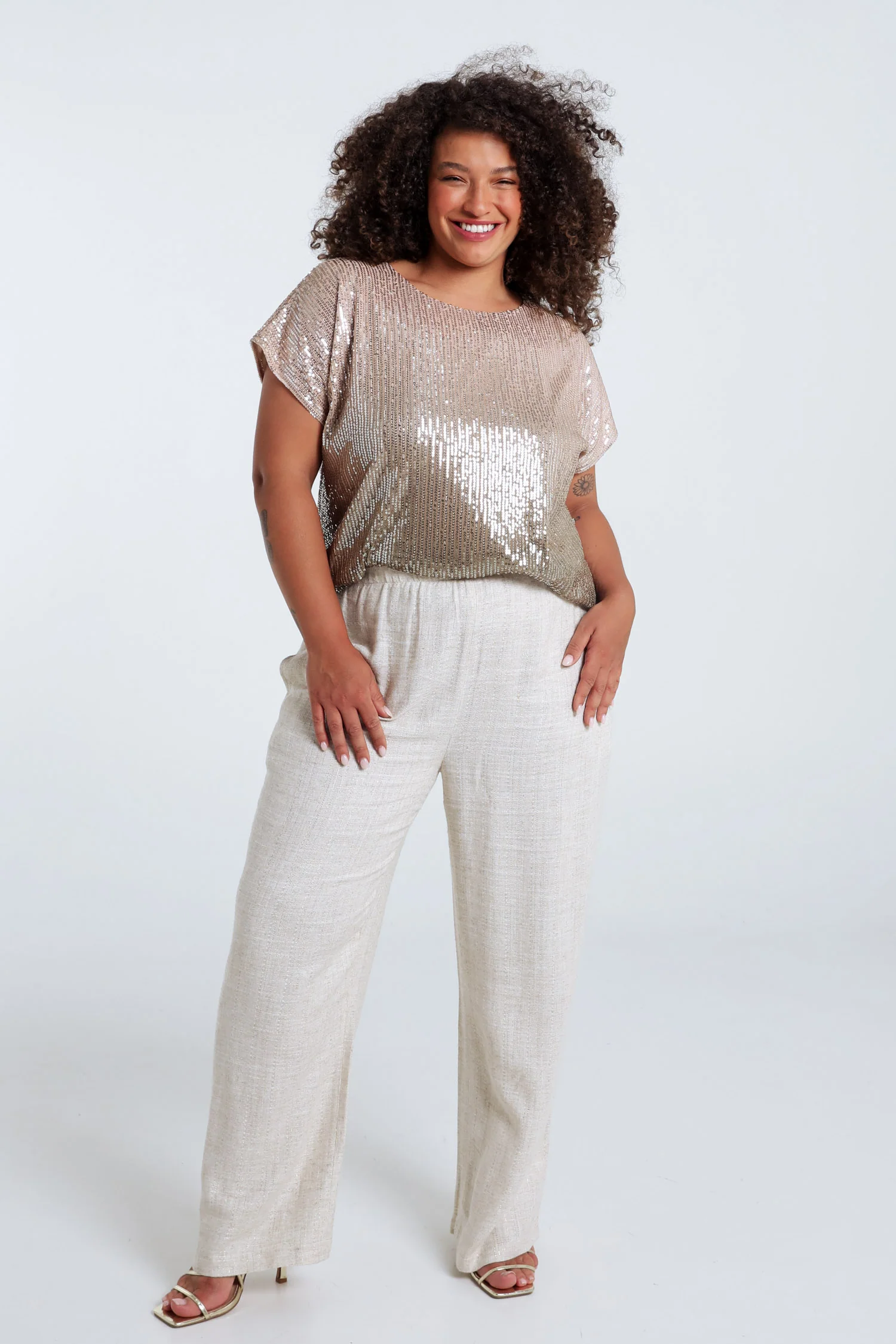 Pantalon en lin et viscose avec détail lurex - Image 9