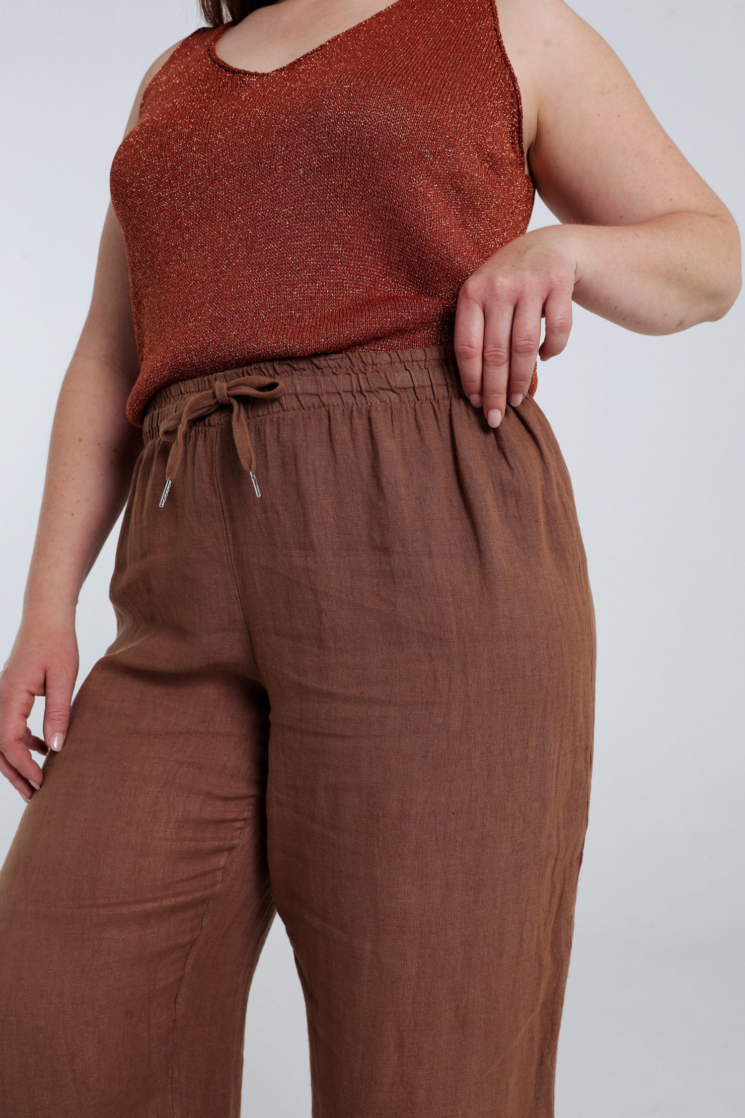 Pantalon en lin uni - Image 15