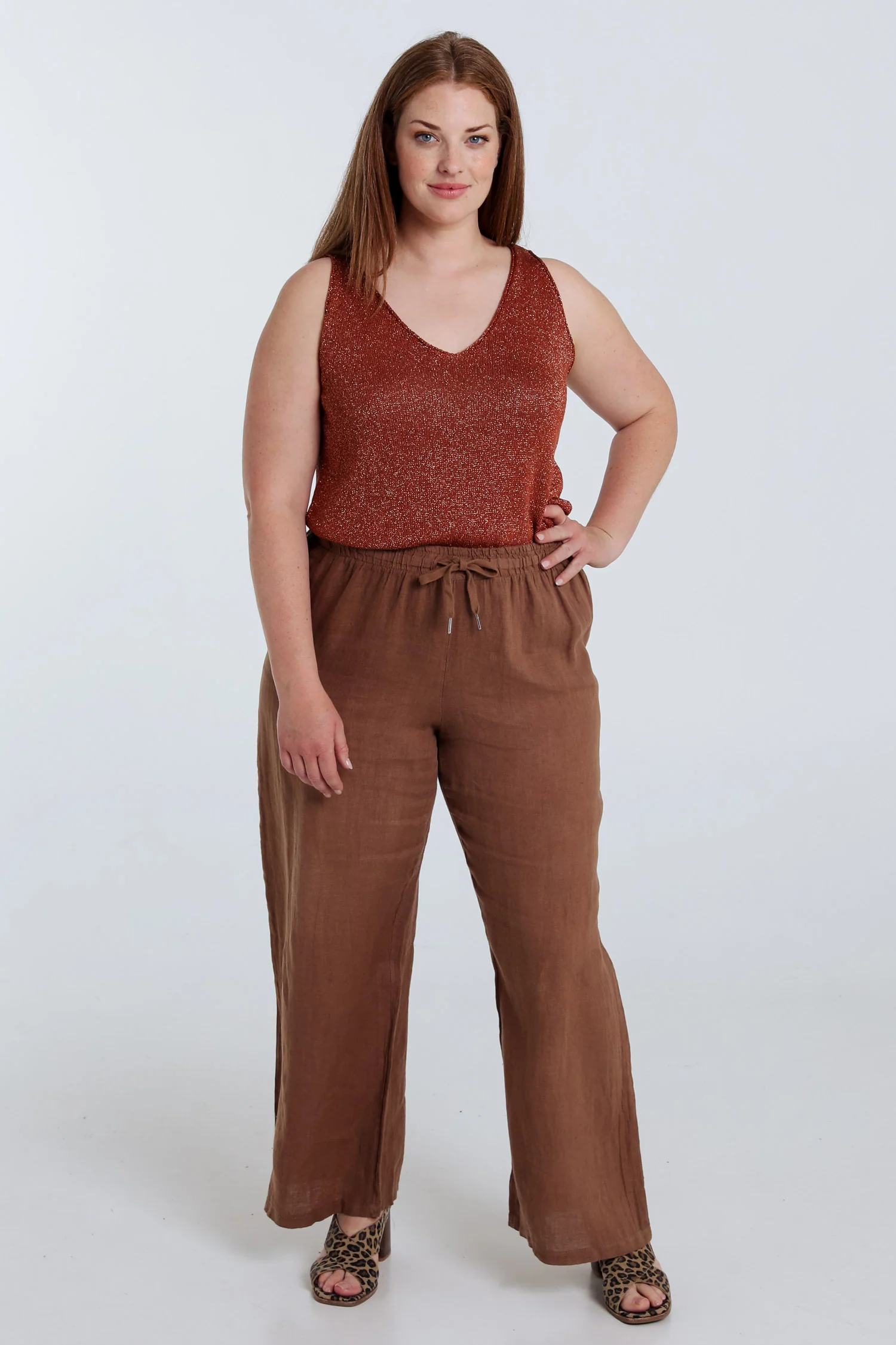 Pantalon en lin uni - Image 18
