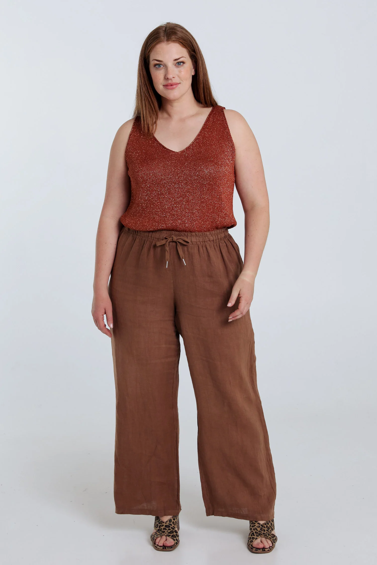 Pantalon en lin uni - Image 19