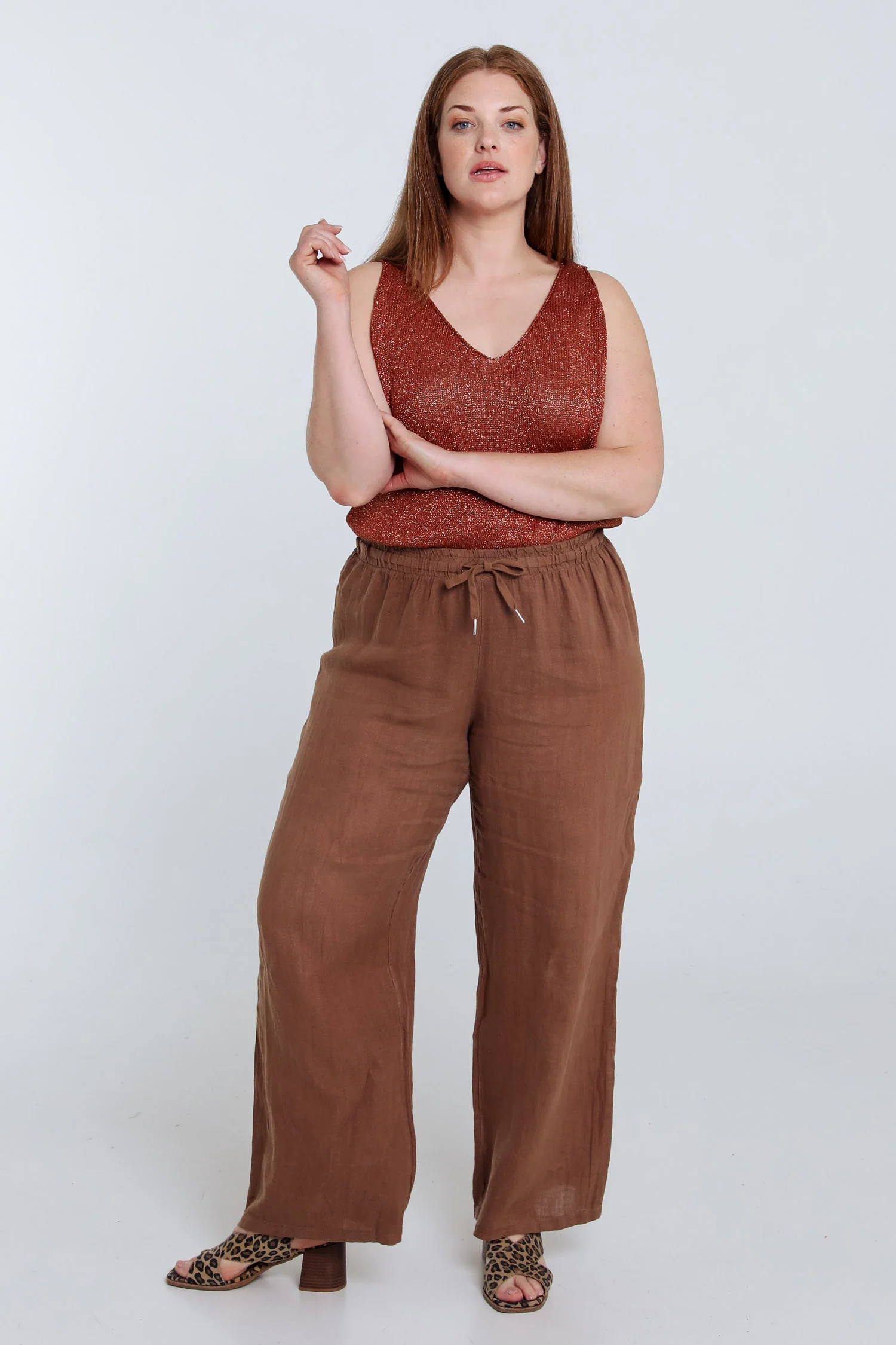 Pantalon en lin uni - Image 20